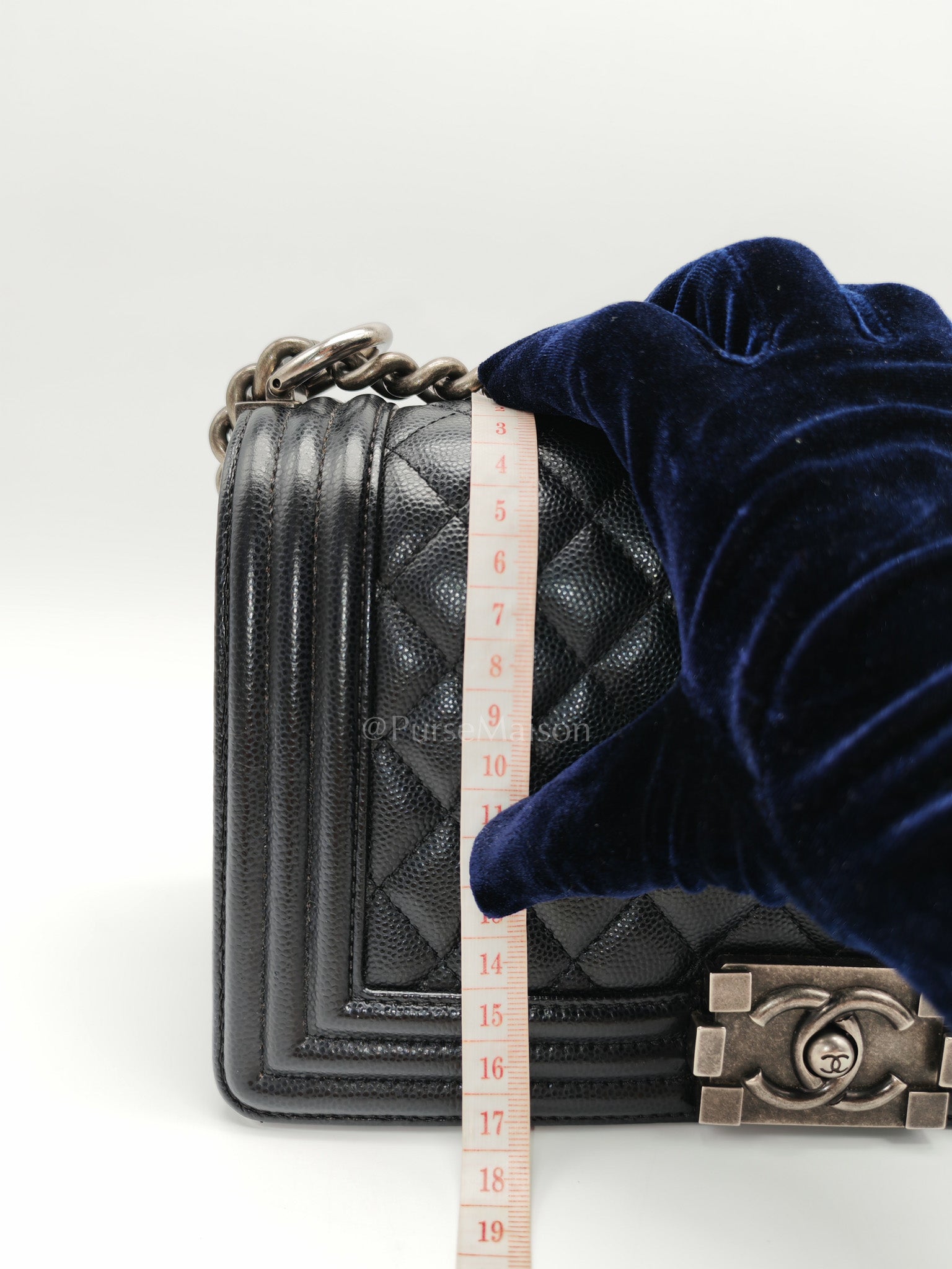Boy Old Medium in Black Caviar Leather and Ruthenium Hardware Series 29
