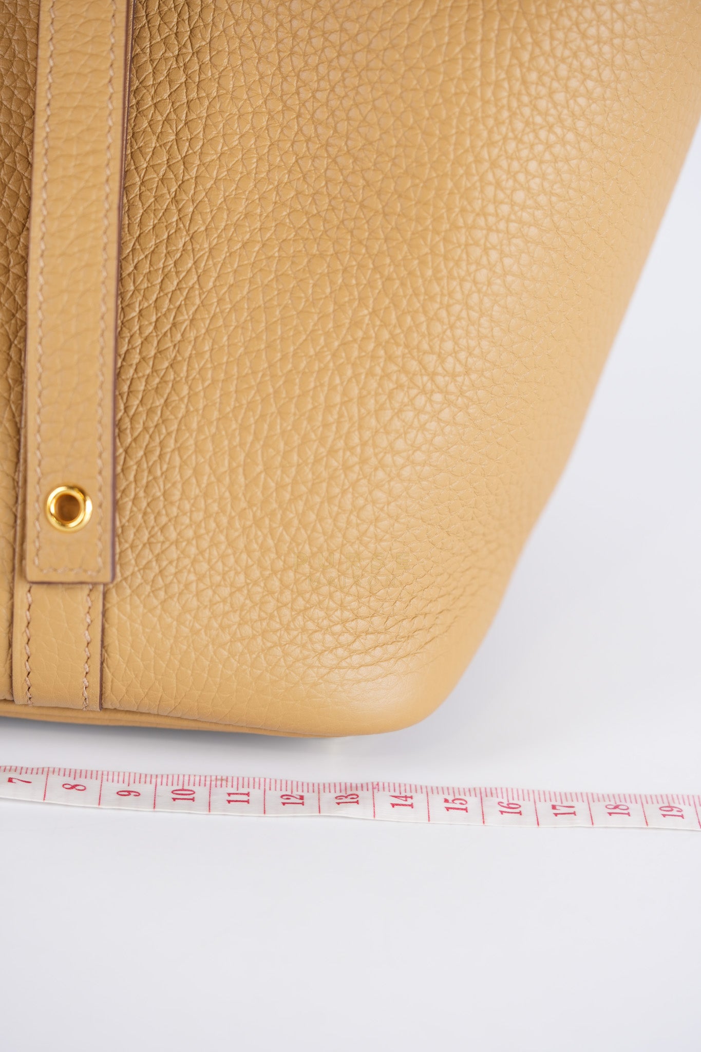 Picotin 18 Biscuit in Clemence Taurillon Leather and Gold Hardware Stamp K (2025) | Purse Maison Luxury Bags Shop