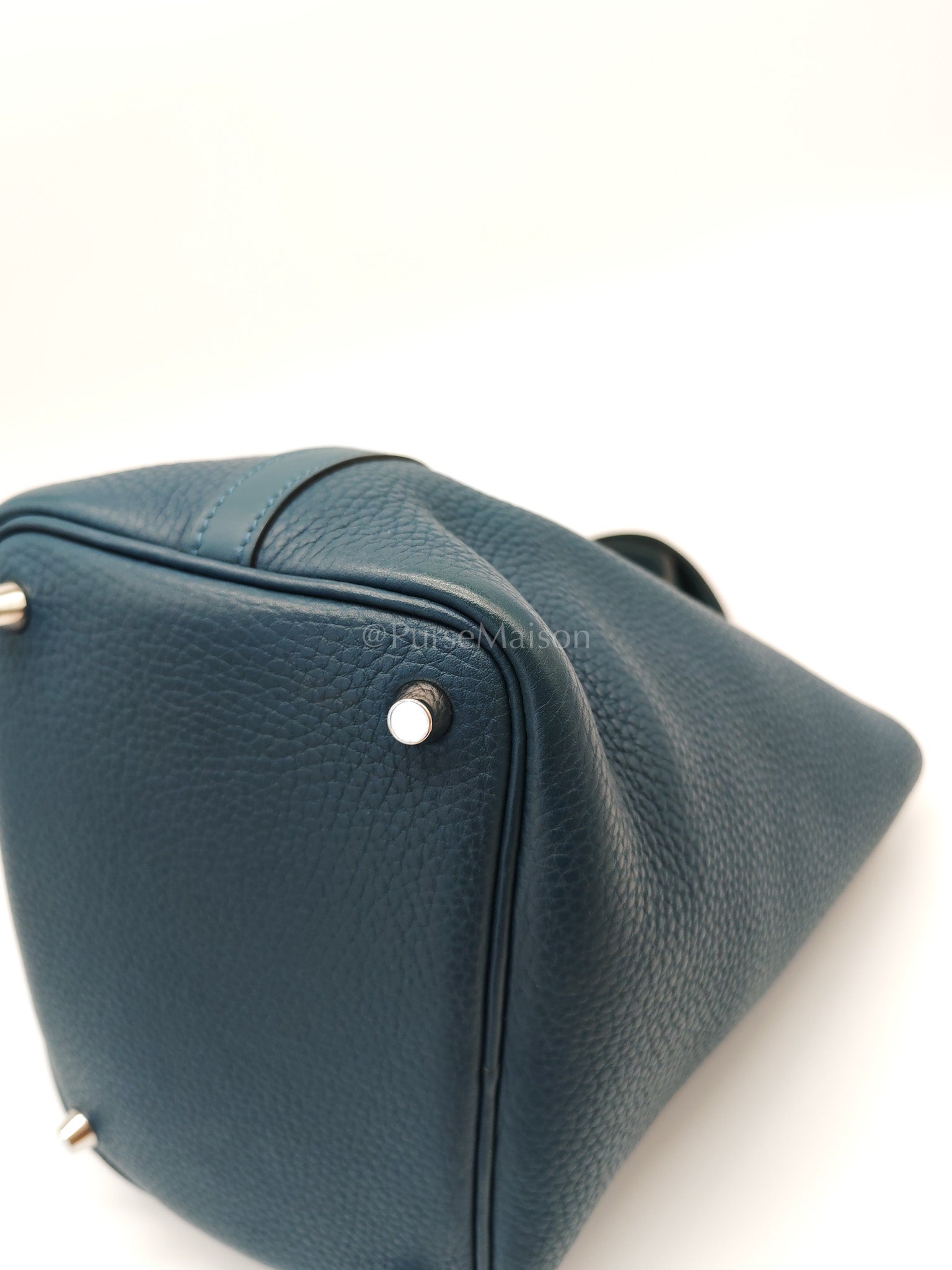 Picotin 18 Blue Colvert Clemence/Swift Leather Palladium Hardware Stamp T(2015) | Purse Maison Luxury Bags Shop