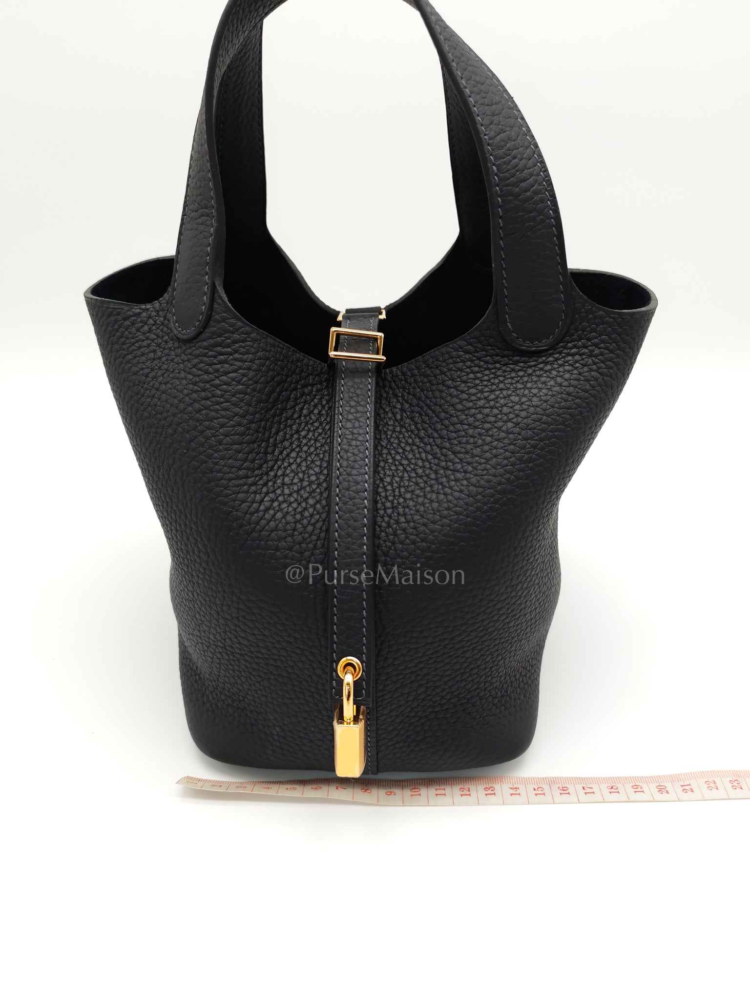 Picotin 18 Caban in Clemence Leather and Gold Hardware Stamp K (2025) | Purse Maison Luxury Bags Shop