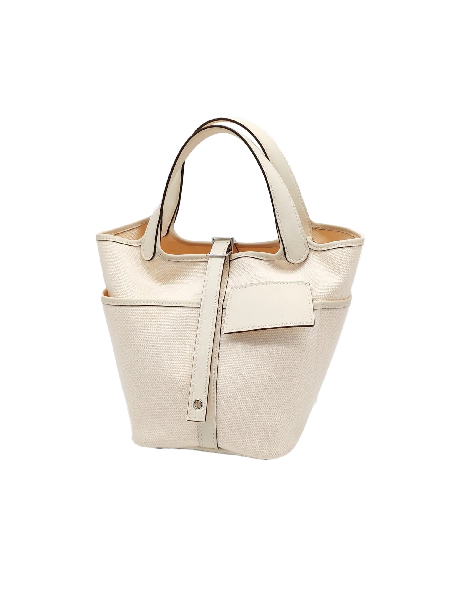 Picotin 18 Cargo in Nata Canvas and Palladium Hardware Stamp W (2024) | Purse Maison Luxury Bags Shop