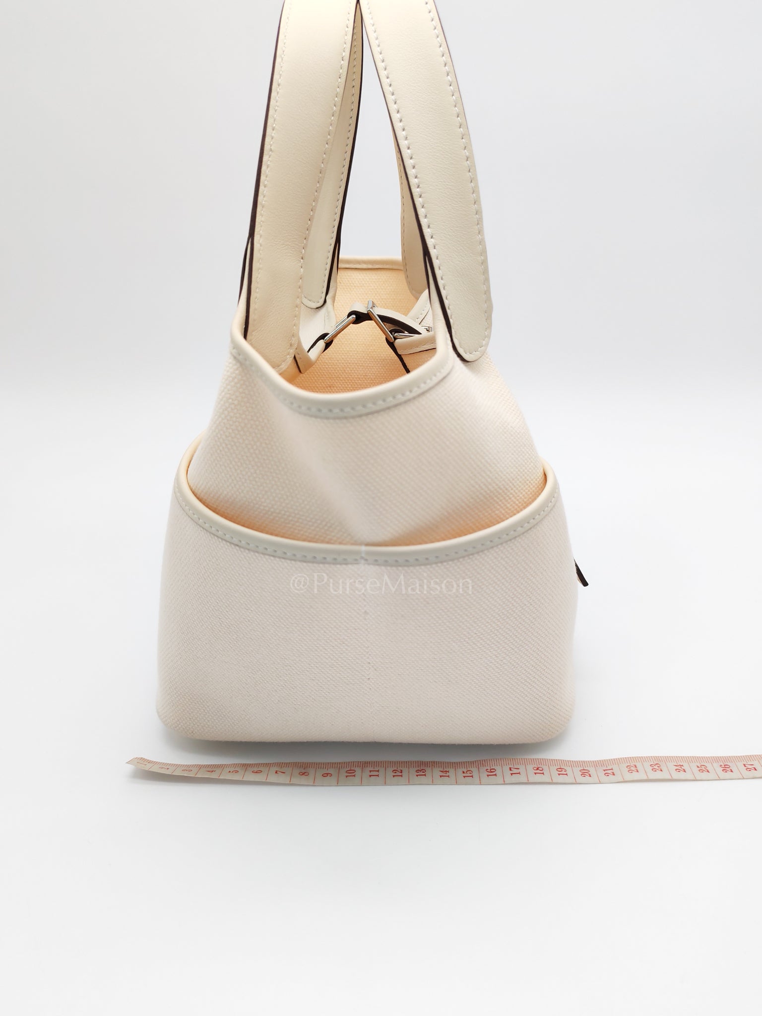Picotin 18 Cargo in Nata Canvas and Palladium Hardware Stamp W (2024) | Purse Maison Luxury Bags Shop