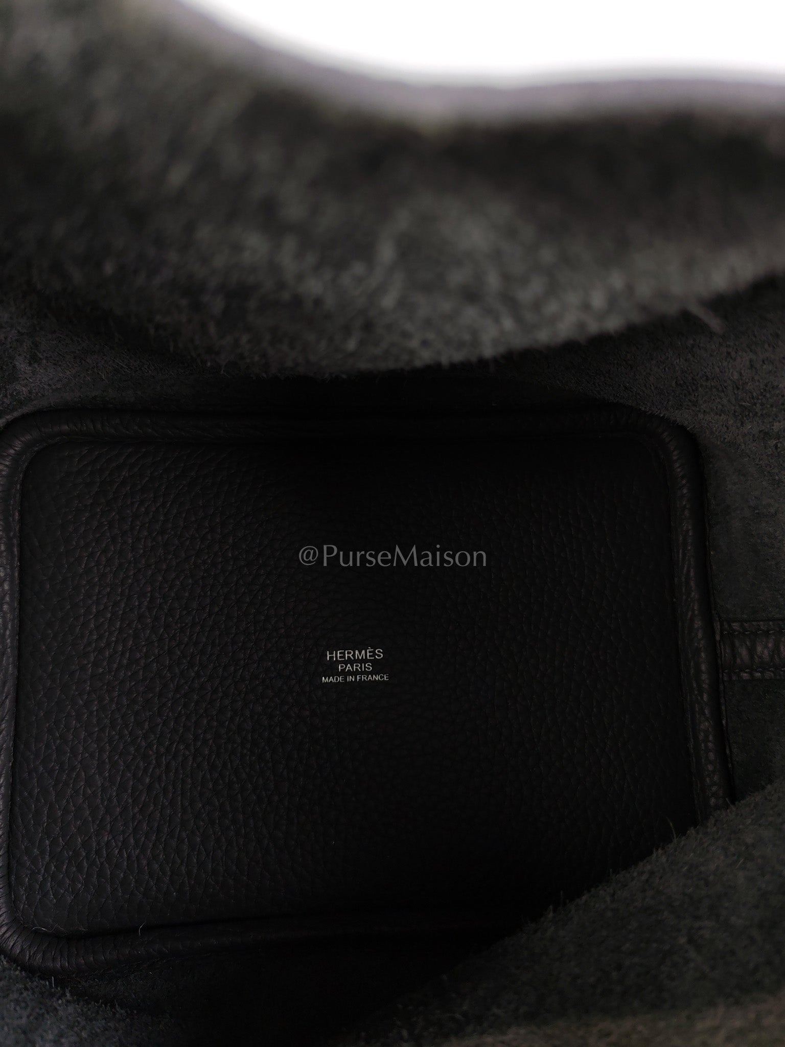 Picotin 18 Gris Misty Bicolor in Clemence Leather and Palladium Hardware Stamp W (2024) | Purse Maison Luxury Bags Shop