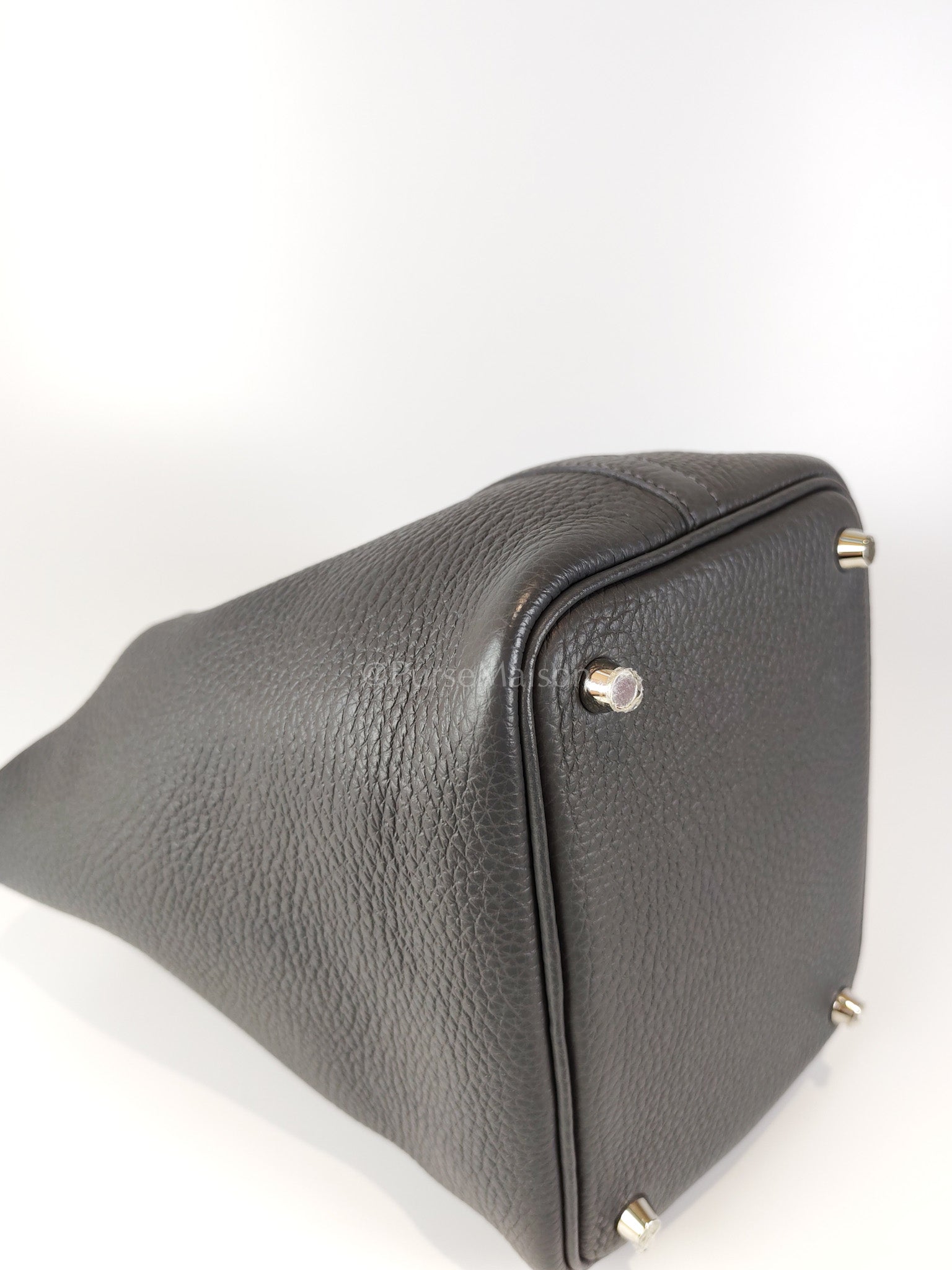 Picotin 18 Gris Misty Bicolor in Clemence Leather and Palladium Hardware Stamp W (2024) | Purse Maison Luxury Bags Shop