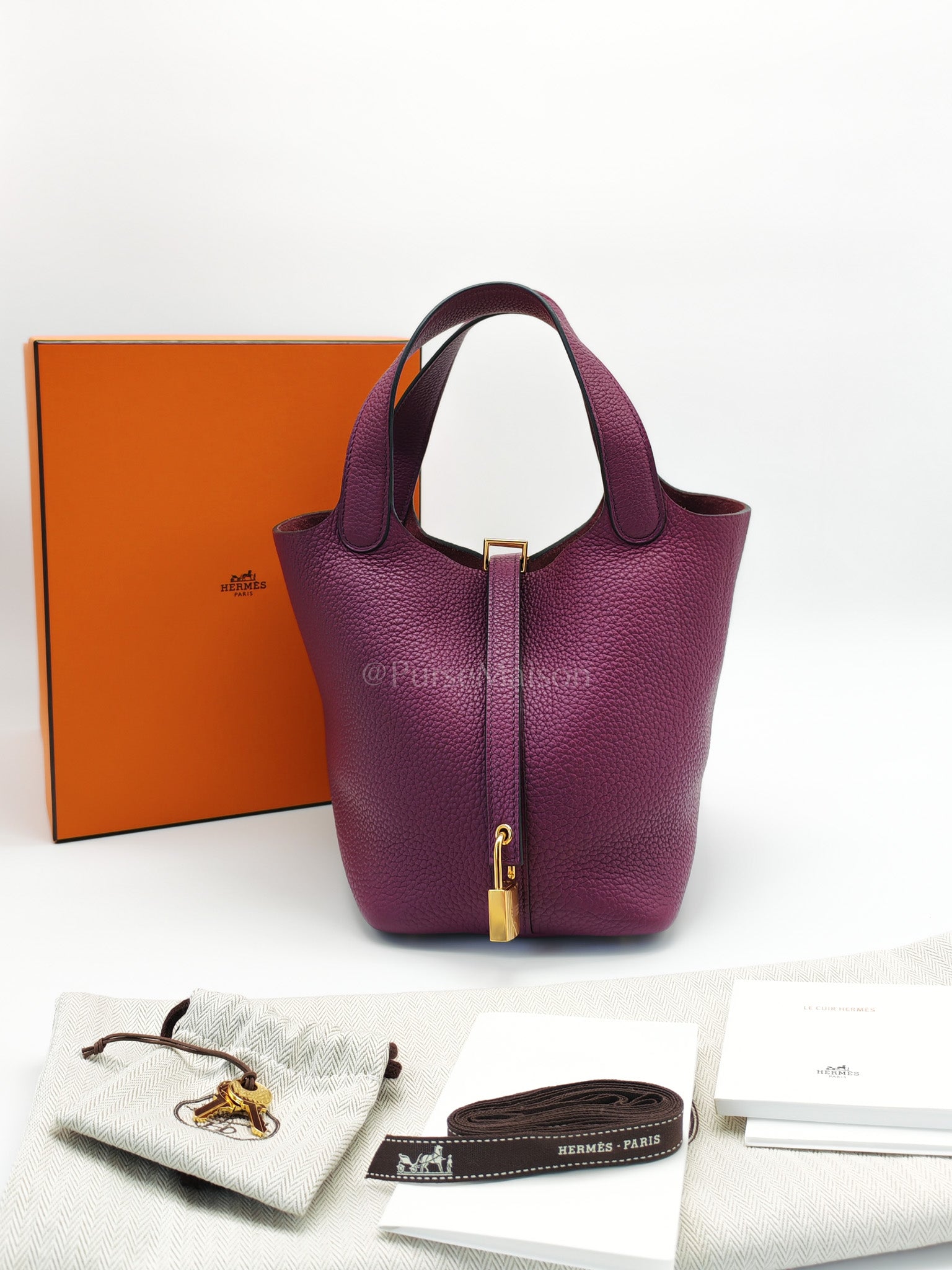 Picotin 18 in Anemone Taurillon Maurice Leather Gold Hardware Stamp D(2019) | Purse Maison Luxury Bags Shop