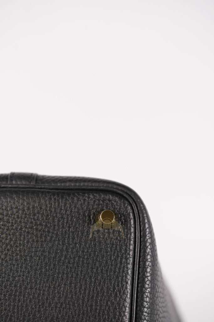 Picotin 18 in Black Clemence Leather and Gold Hardware Stamp Y (2020) | Purse Maison Luxury Bags Shop