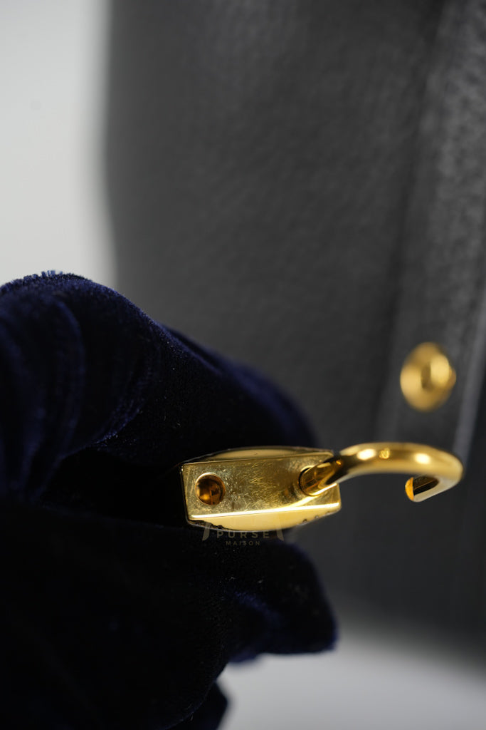 Picotin 18 in Black Clemence Leather and Gold Hardware Stamp Y (2020) | Purse Maison Luxury Bags Shop