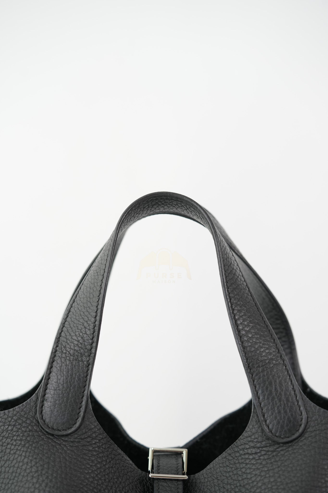 Picotin 18 in Noir/Black Clemence Leather Palladium Hardware Stamp U(2022) | Purse Maison Luxury Bags Shop