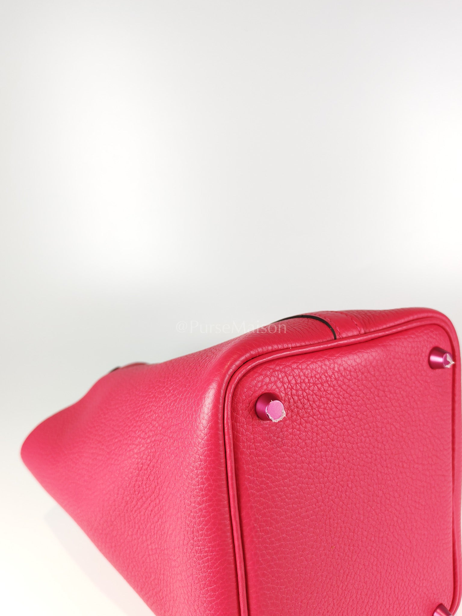 Picotin 18 in Rose Mexico Clemence Leather Monochrome Hardware (Stamp U) | Purse Maison Luxury Bags Shop