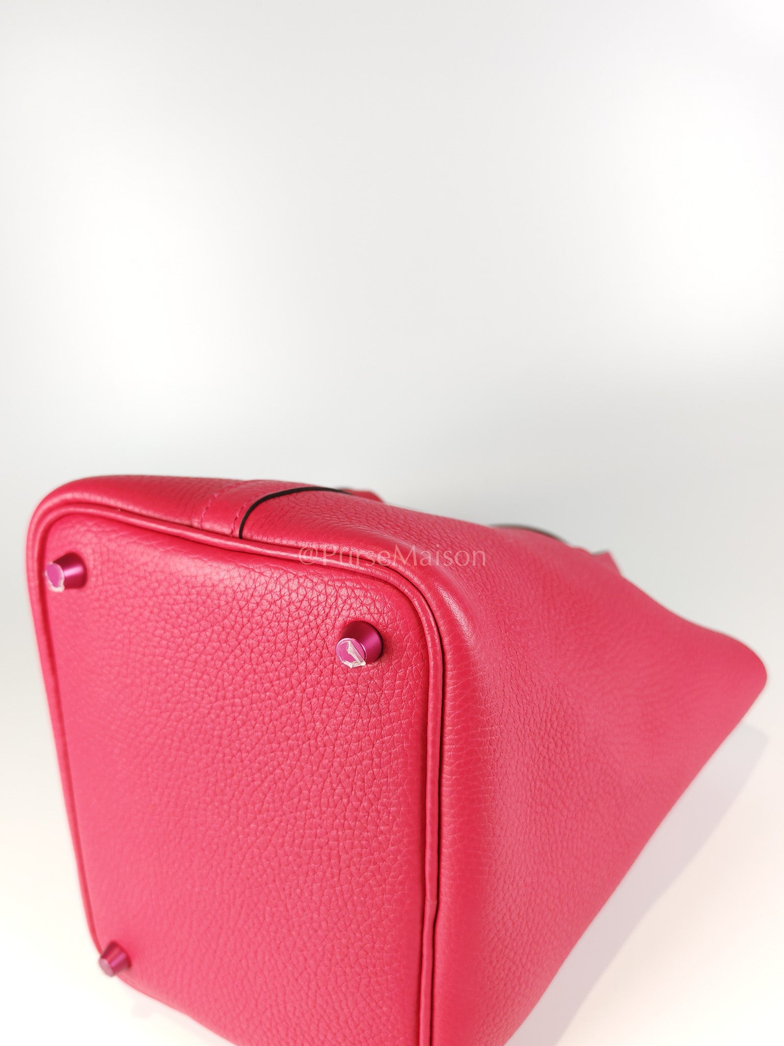 Picotin 18 in Rose Mexico Clemence Leather Monochrome Hardware (Stamp U) | Purse Maison Luxury Bags Shop