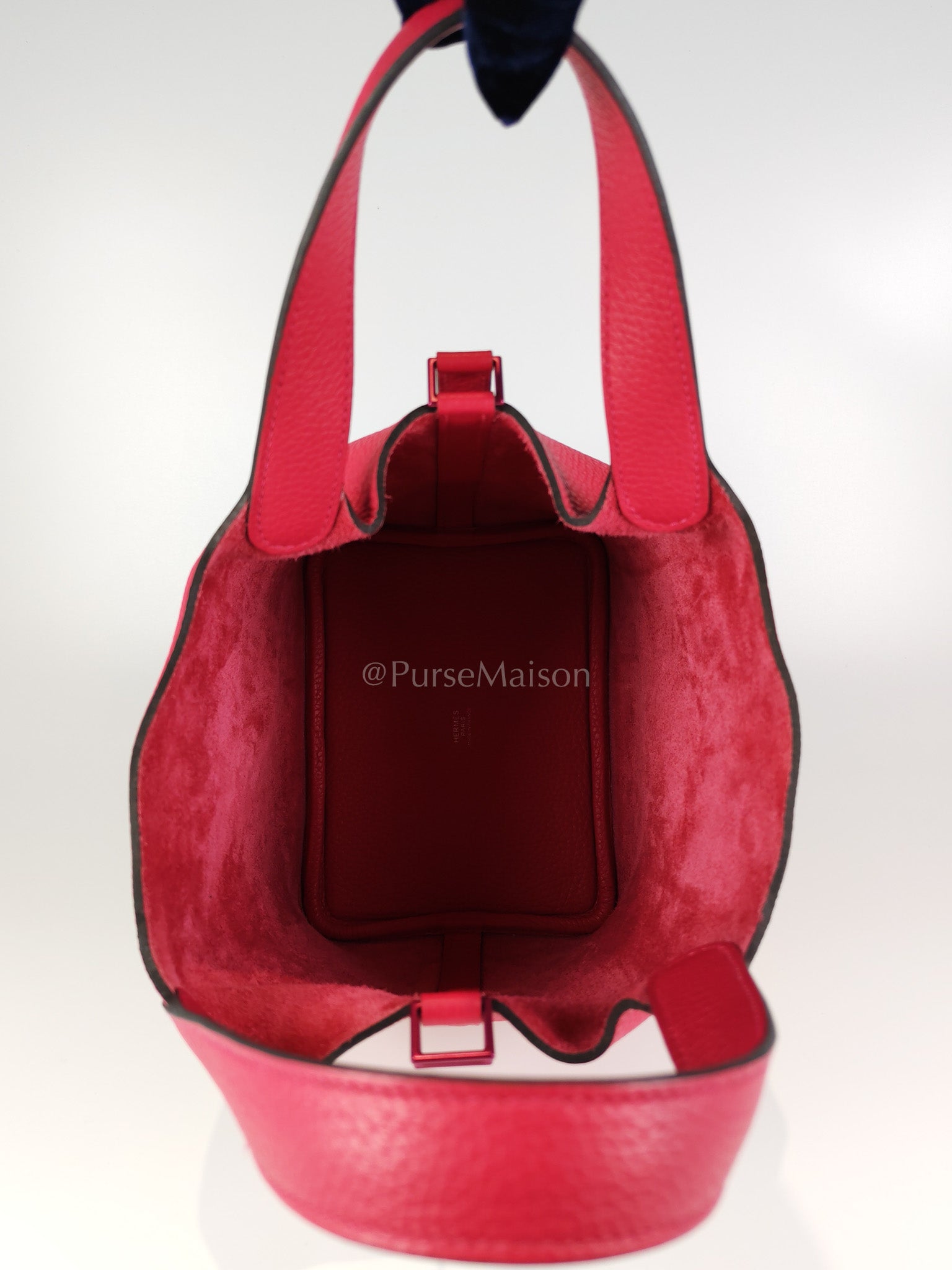 Picotin 18 in Rose Mexico Clemence Leather Monochrome Hardware (Stamp U) | Purse Maison Luxury Bags Shop