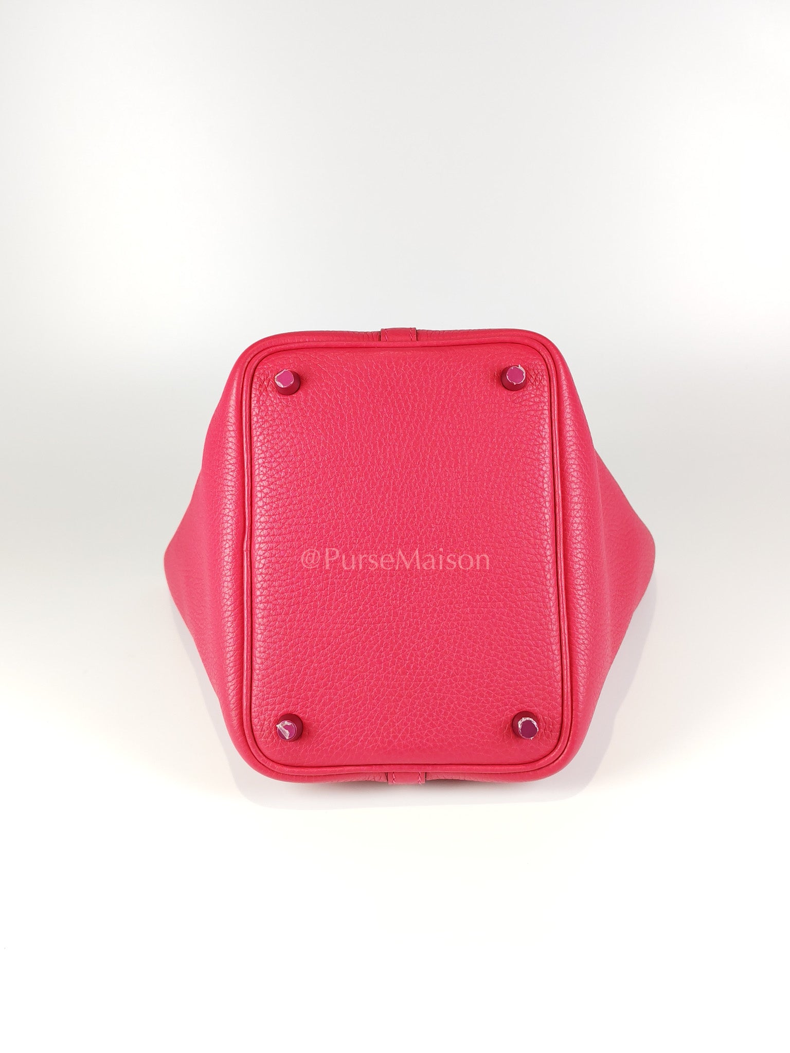 Picotin 18 in Rose Mexico Clemence Leather Monochrome Hardware (Stamp U) | Purse Maison Luxury Bags Shop