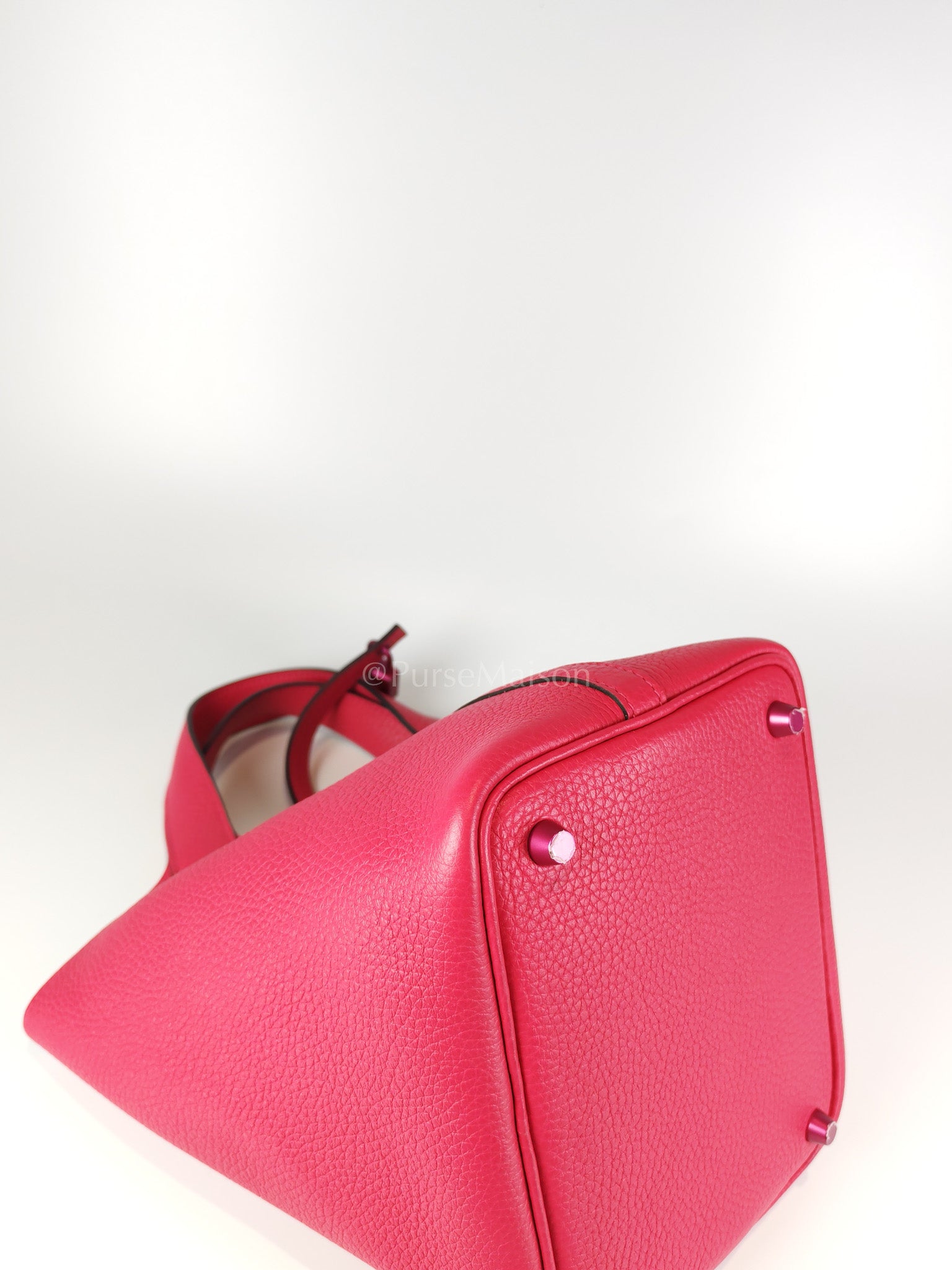 Picotin 18 in Rose Mexico Clemence Leather Monochrome Hardware (Stamp U) | Purse Maison Luxury Bags Shop
