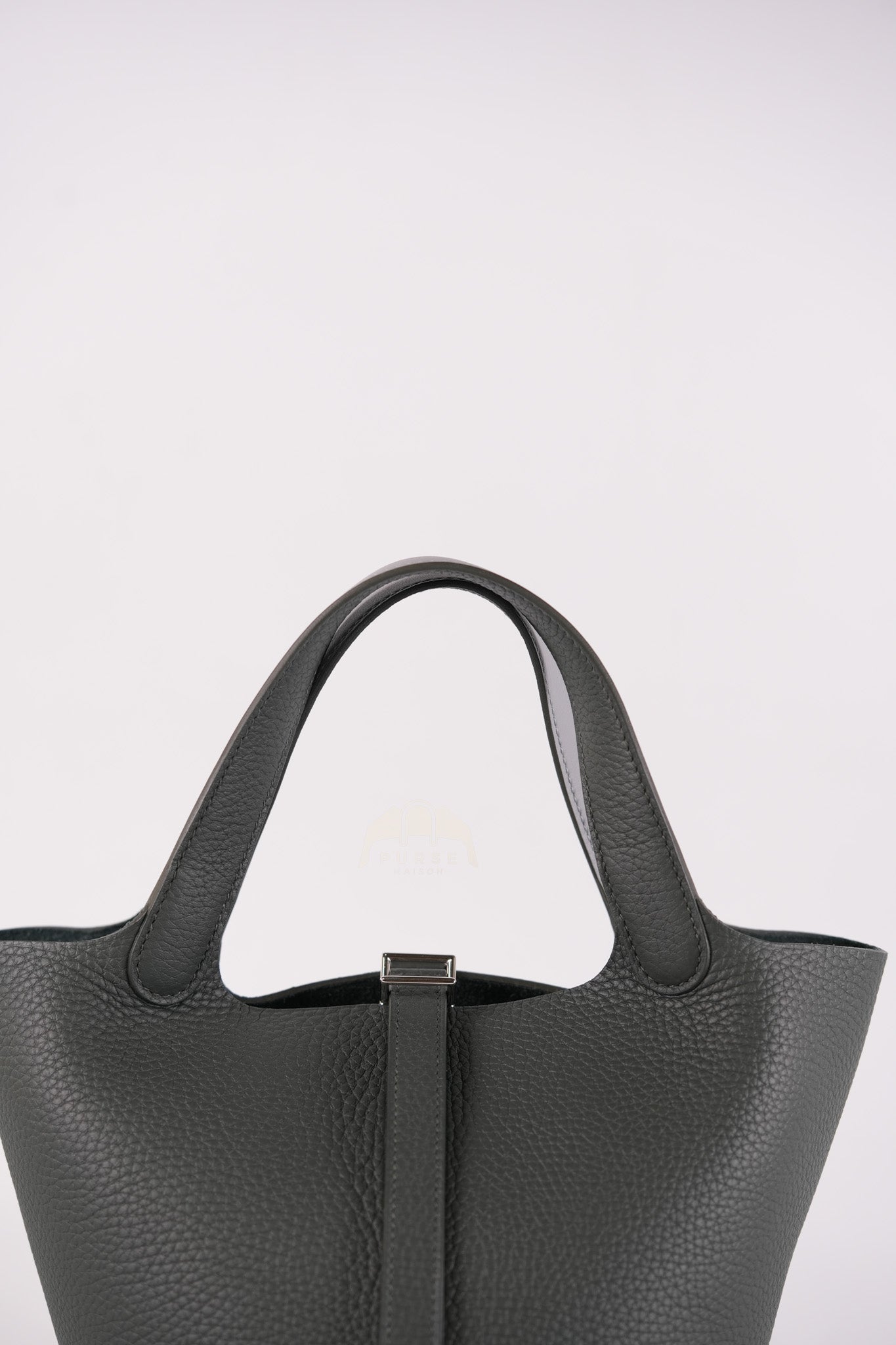 Picotin 18 in Vert Mangrove Clemence Leather Palladium Hardware (Stamp K) | Purse Maison Luxury Bags Shop