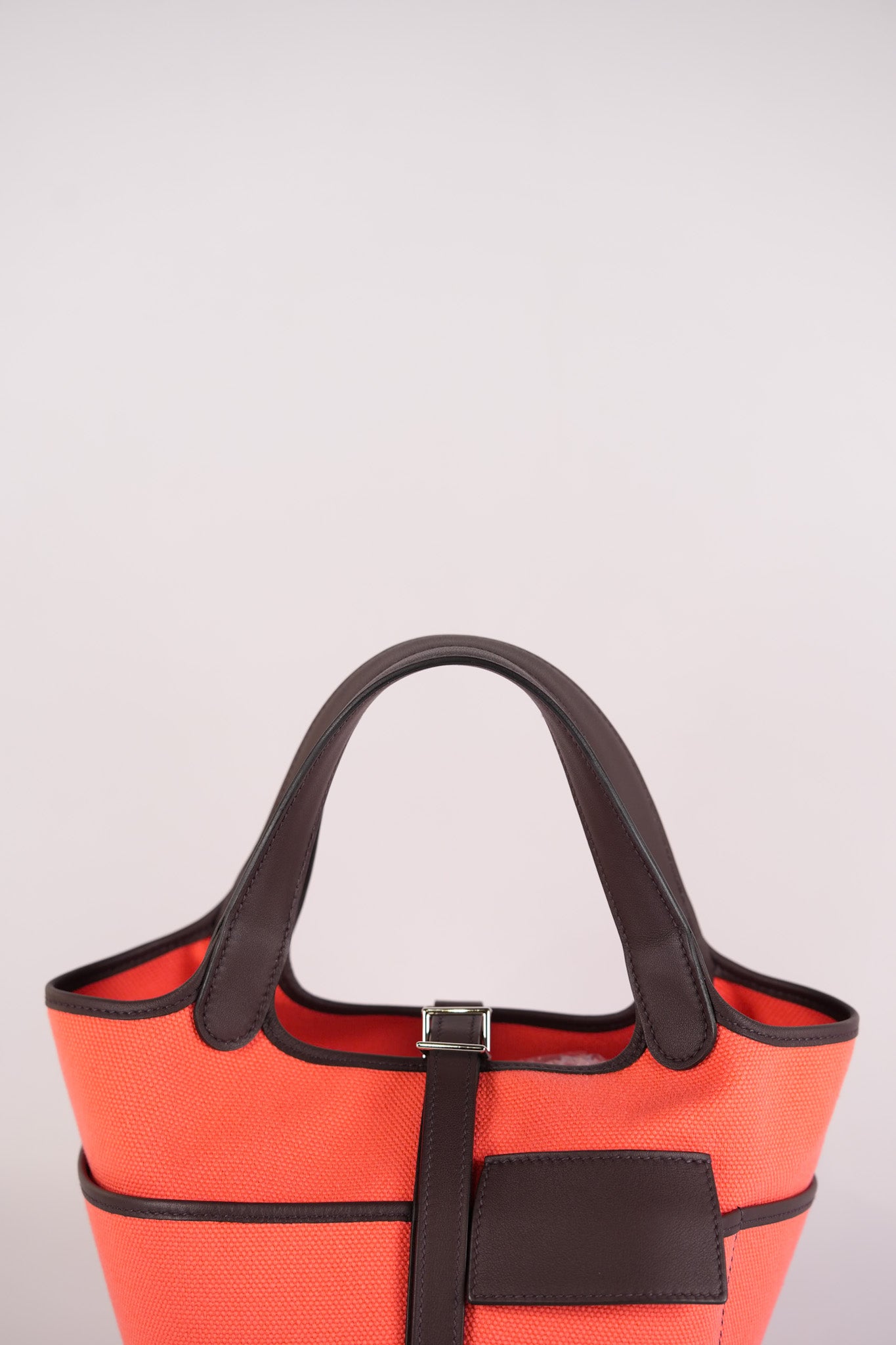 Picotin 18 Limited Edition Cargo Rouge Sellier Swift and Rose Texas Toile Goeland Canvas and Palladium Hardware Stamp U (2022) | Purse Maison Luxury Bags Shop