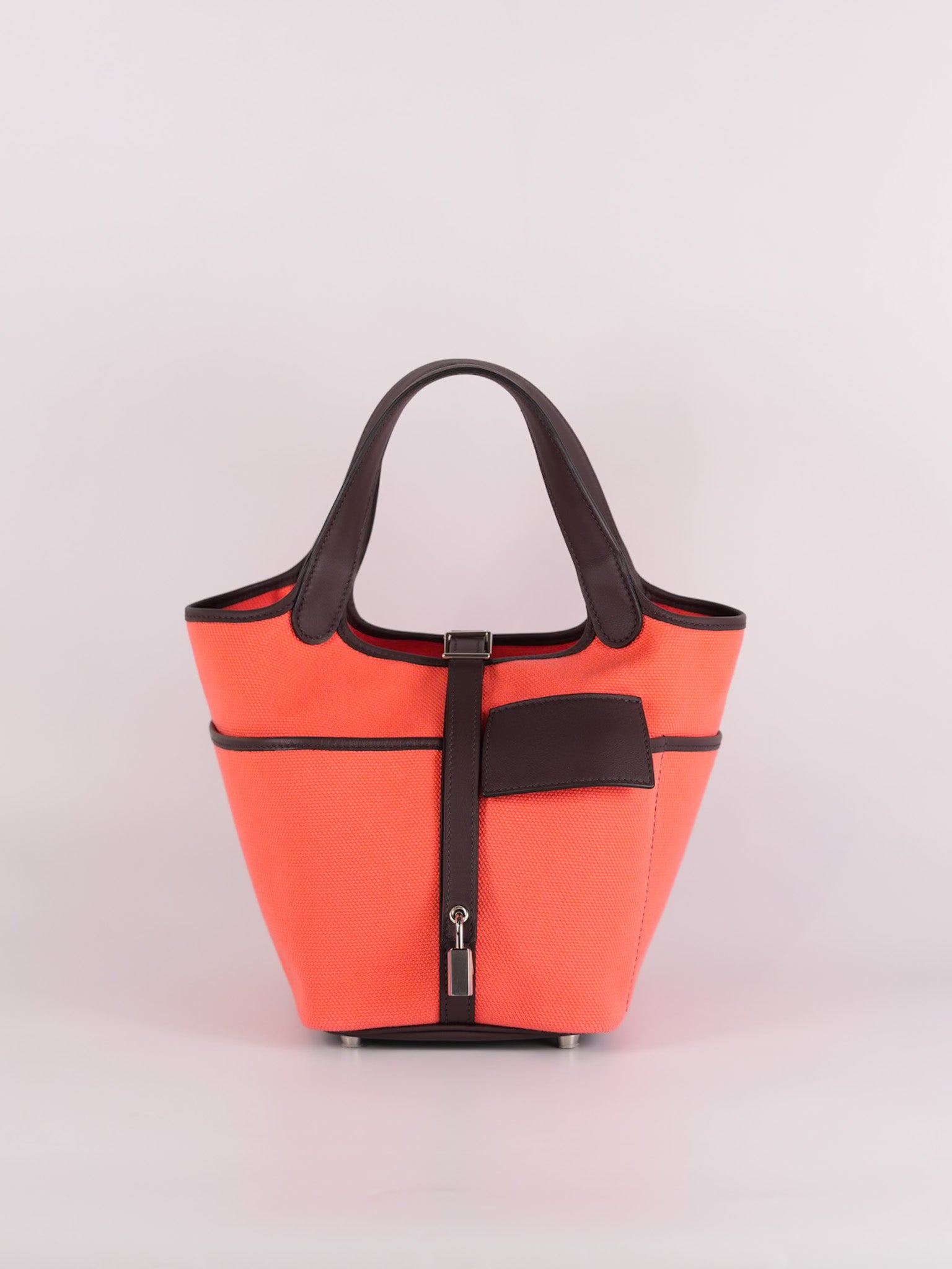 Picotin 18 Limited Edition Cargo Rouge Sellier Swift and Rose Texas Toile Goeland Canvas and Palladium Hardware Stamp U (2022) | Purse Maison Luxury Bags Shop