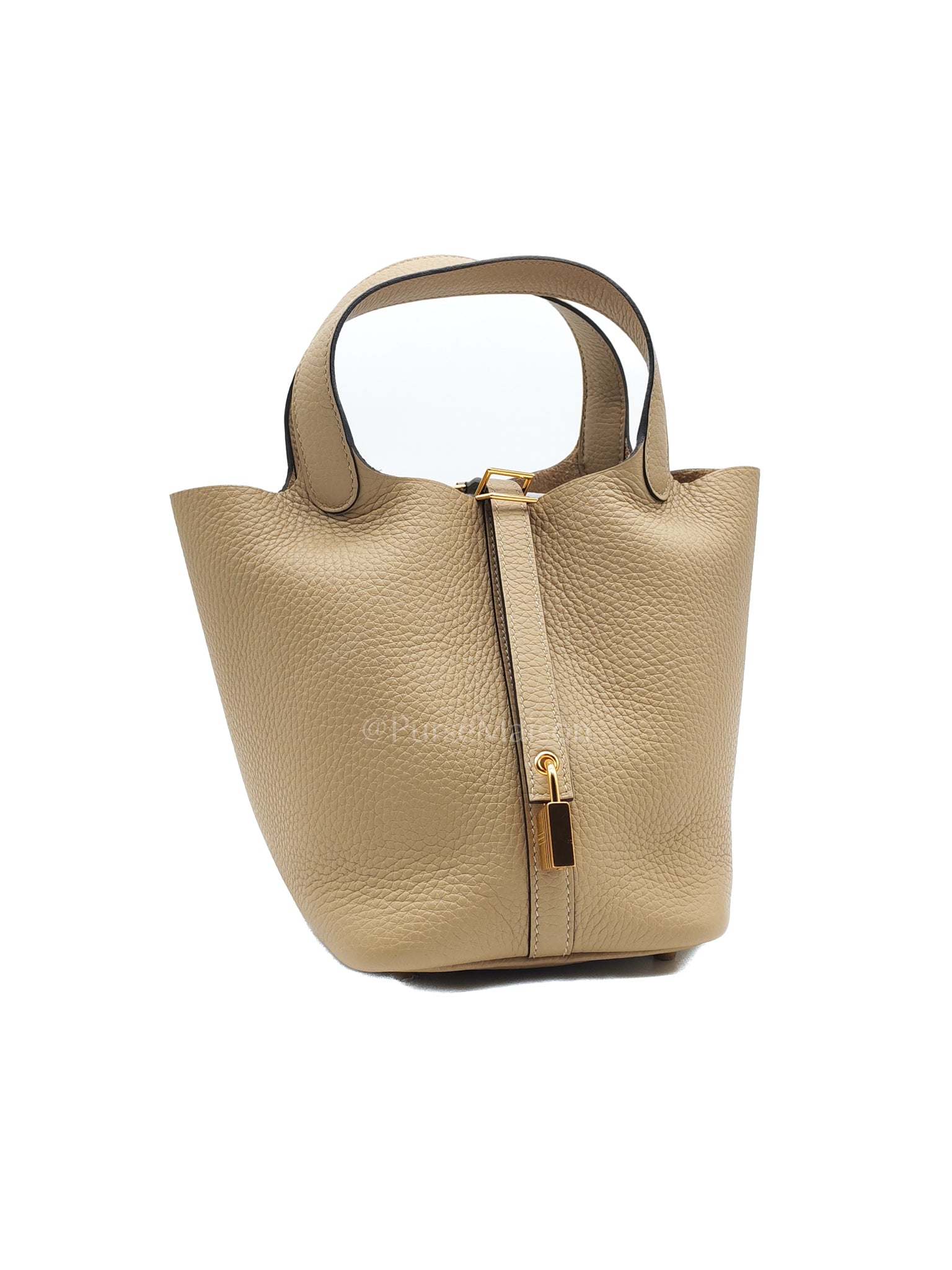 Picotin 18 Trench Clemence Leather and Gold Hardware Stamp K (2025) | Purse Maison Luxury Bags Shop