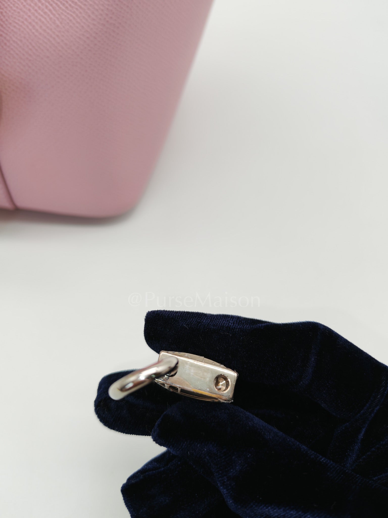 Picotin 18 Tressage Mauve Sylvestre Epsom Leather in palladium hardware Stamp D(2019) with Free Twilly | Purse Maison Luxury Bags Shop