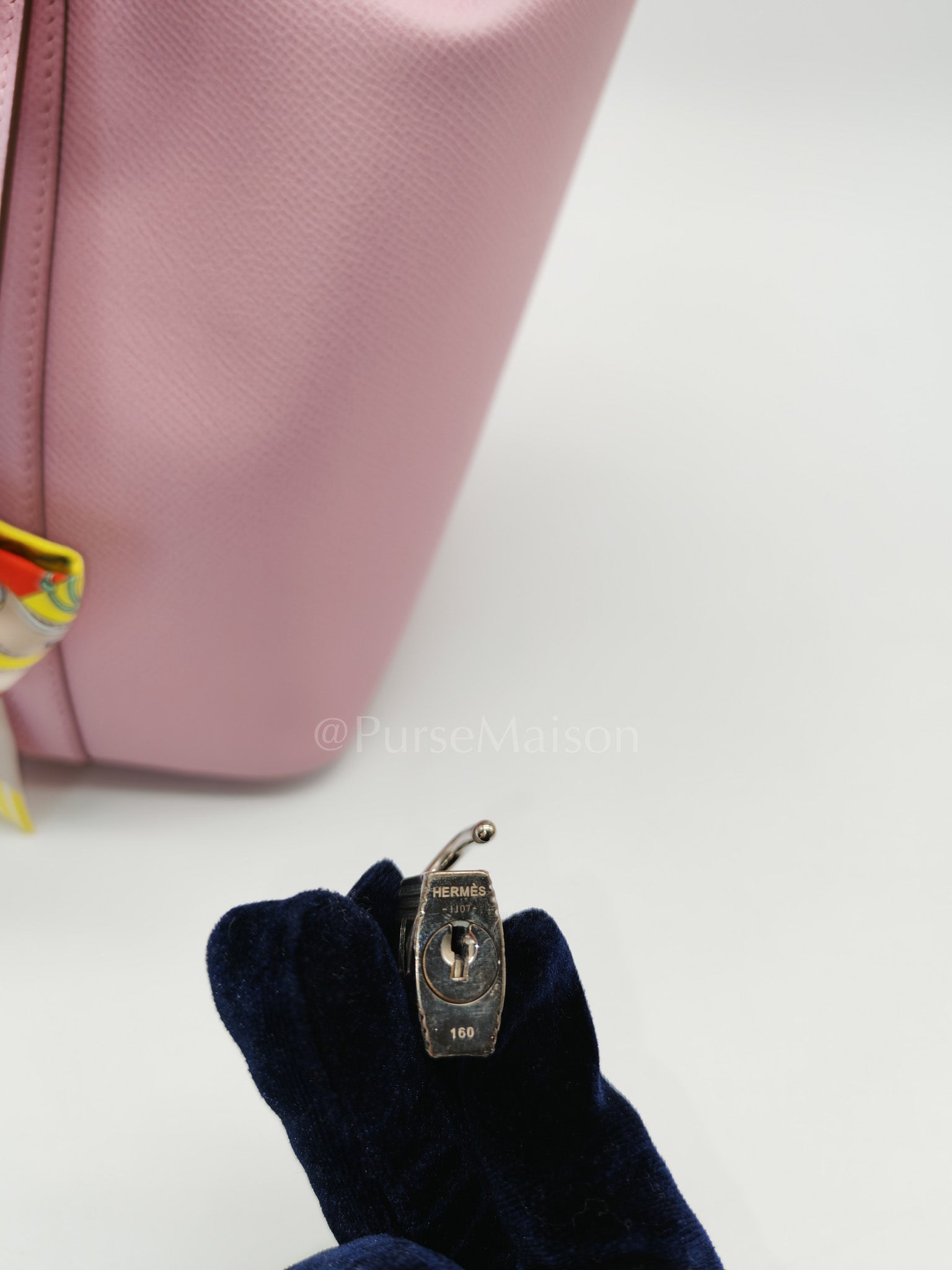 Picotin 18 Tressage Mauve Sylvestre Epsom Leather in palladium hardware Stamp D(2019) with Free Twilly | Purse Maison Luxury Bags Shop