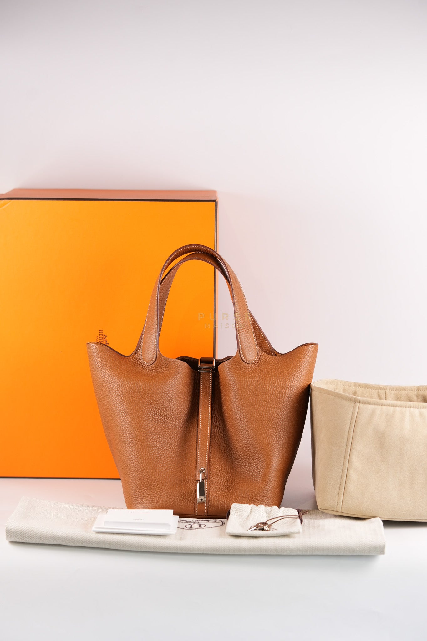 Picotin 22 Gold Clemence Leather and Palladium Hardware Stamp U (2022) | Purse Maison Luxury Bags Shop