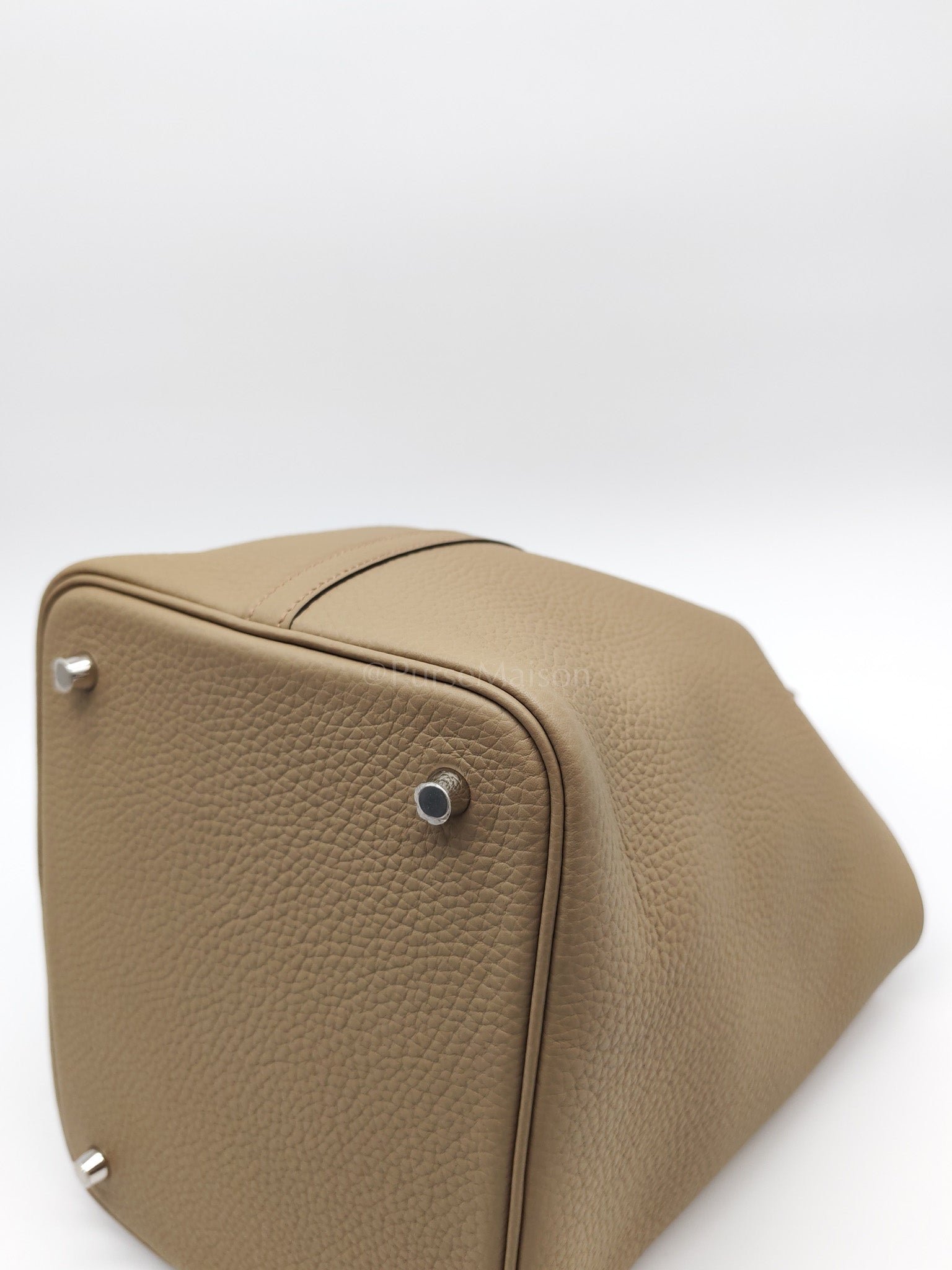 Picotin 22 in Beige Marfa Clemence Leather Palladium hardware Stamp B(2023) | Purse Maison Luxury Bags Shop