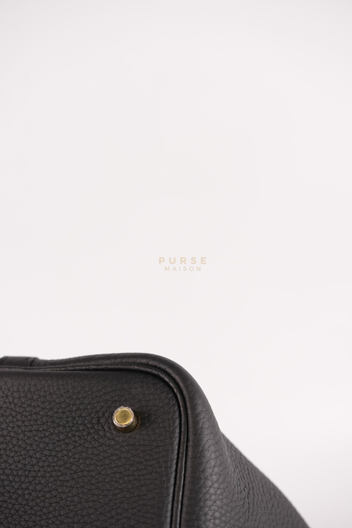 Picotin 22 in Black Clemence Leather and Gold Hardware Stamp K (2025) | Purse Maison Luxury Bags Shop