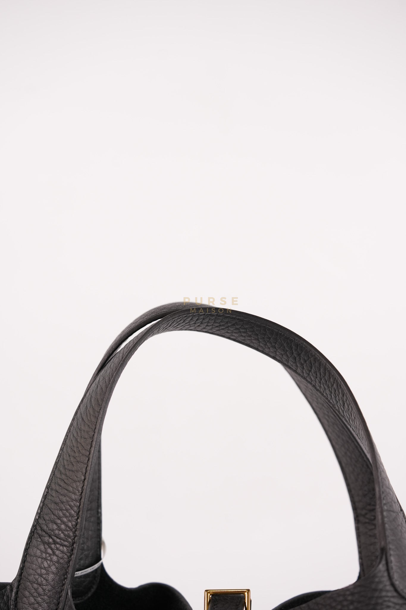Picotin 22 in Black Clemence Leather and Gold Hardware Stamp K (2025) | Purse Maison Luxury Bags Shop