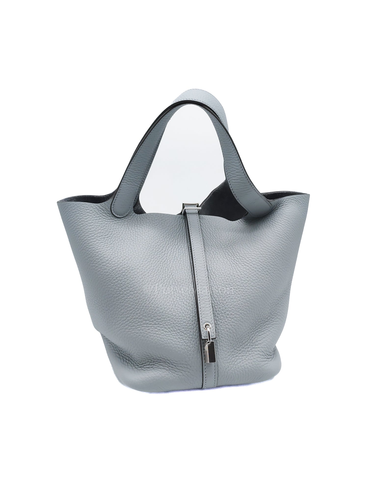 Picotin 22 in Blue Glacier Clemence Leather and Palladium Hardware Stamp K (2025) | Purse Maison Luxury Bags Shop