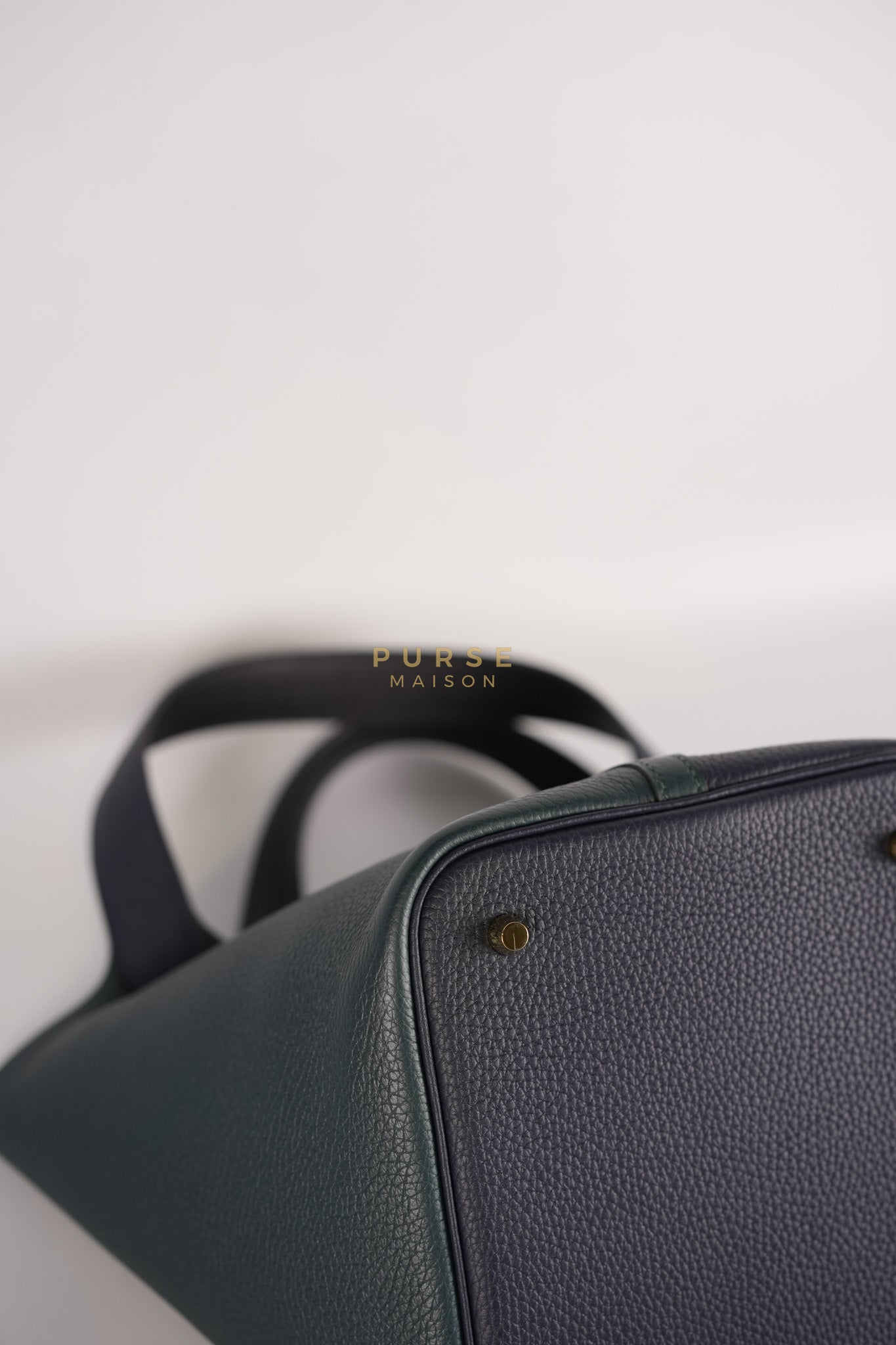 Picotin 22 in Blue/Green Clemence Leather & Gold Hardware Stamp Y (2020) | Purse Maison Luxury Bags Shop