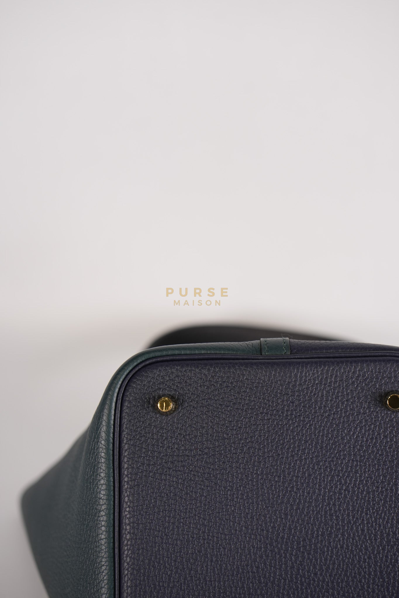 Picotin 22 in Blue/Green Clemence Leather & Gold Hardware Stamp Y (2020) | Purse Maison Luxury Bags Shop