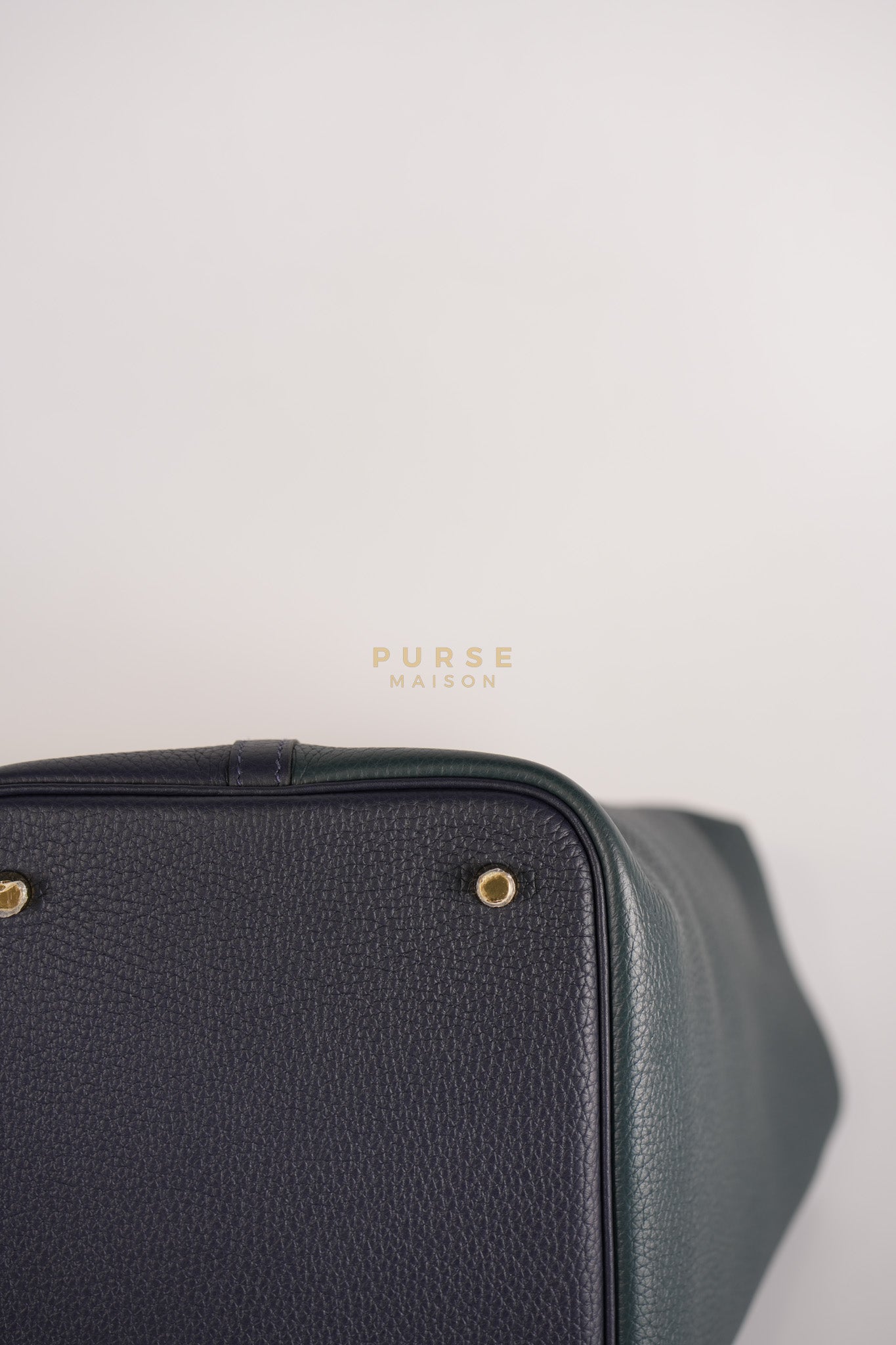 Picotin 22 in Blue/Green Clemence Leather & Gold Hardware Stamp Y (2020) | Purse Maison Luxury Bags Shop