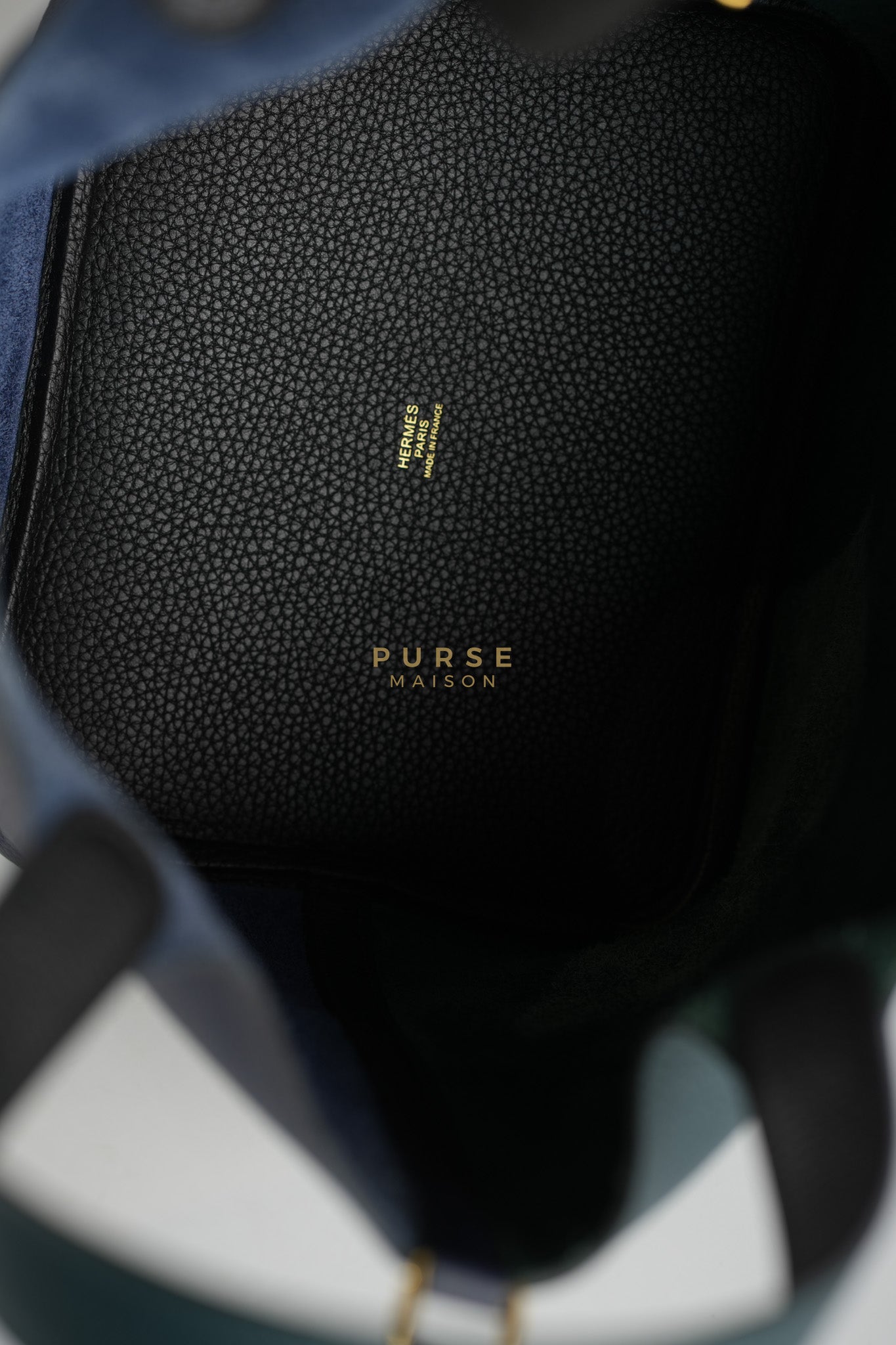 Picotin 22 in Blue/Green Clemence Leather & Gold Hardware Stamp Y (2020) | Purse Maison Luxury Bags Shop