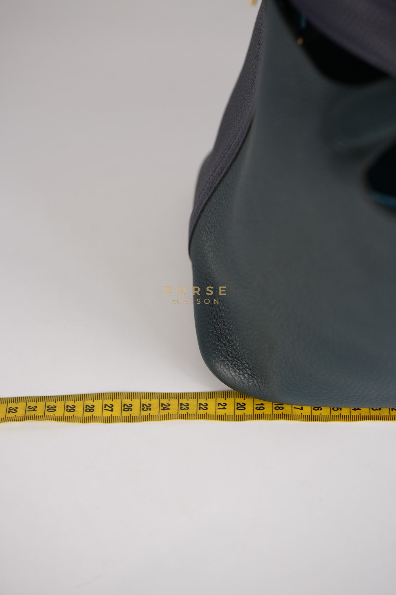 Picotin 22 in Blue/Green Clemence Leather & Gold Hardware Stamp Y (2020) | Purse Maison Luxury Bags Shop