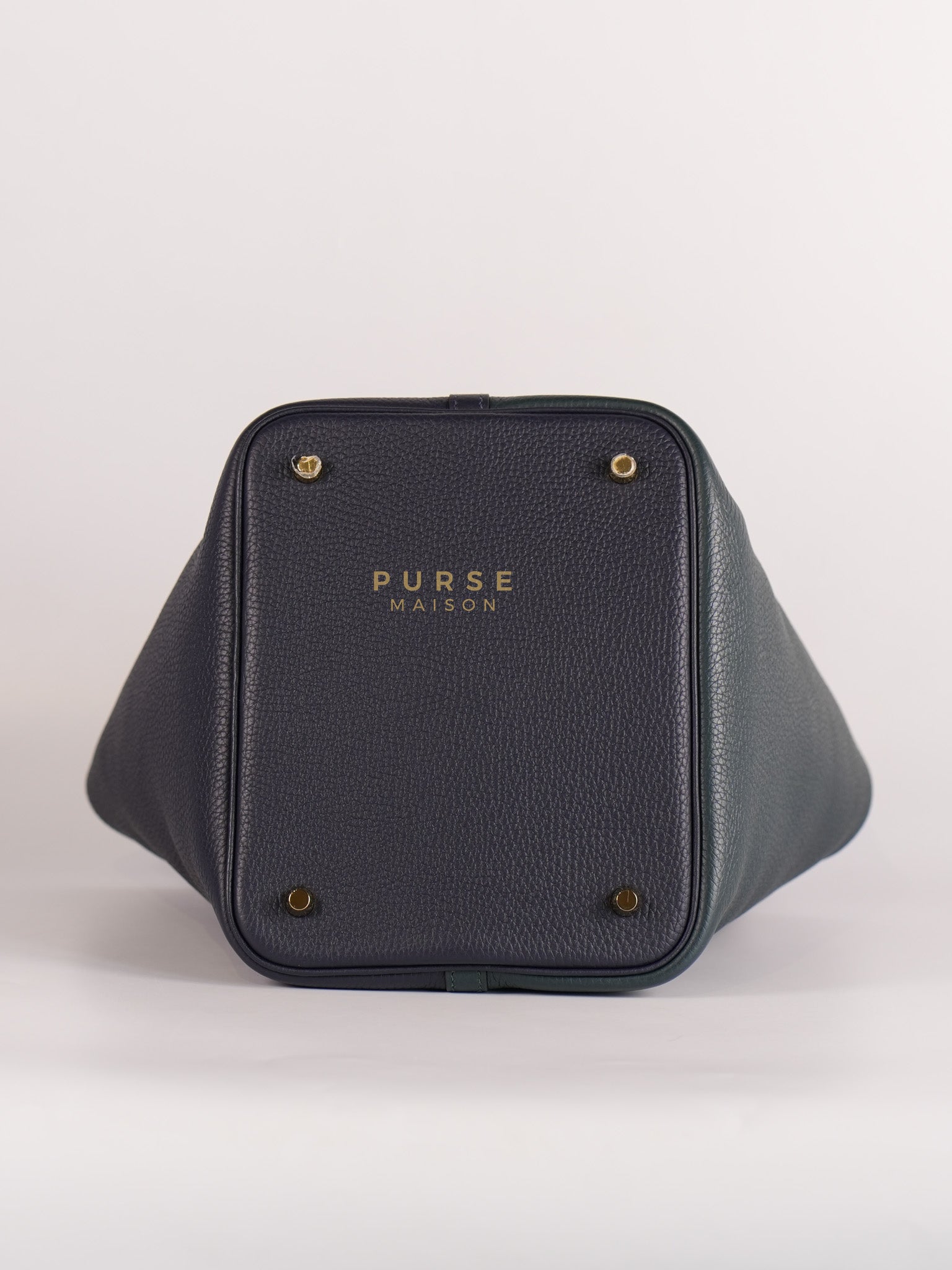 Picotin 22 in Blue/Green Clemence Leather & Gold Hardware Stamp Y (2020) | Purse Maison Luxury Bags Shop