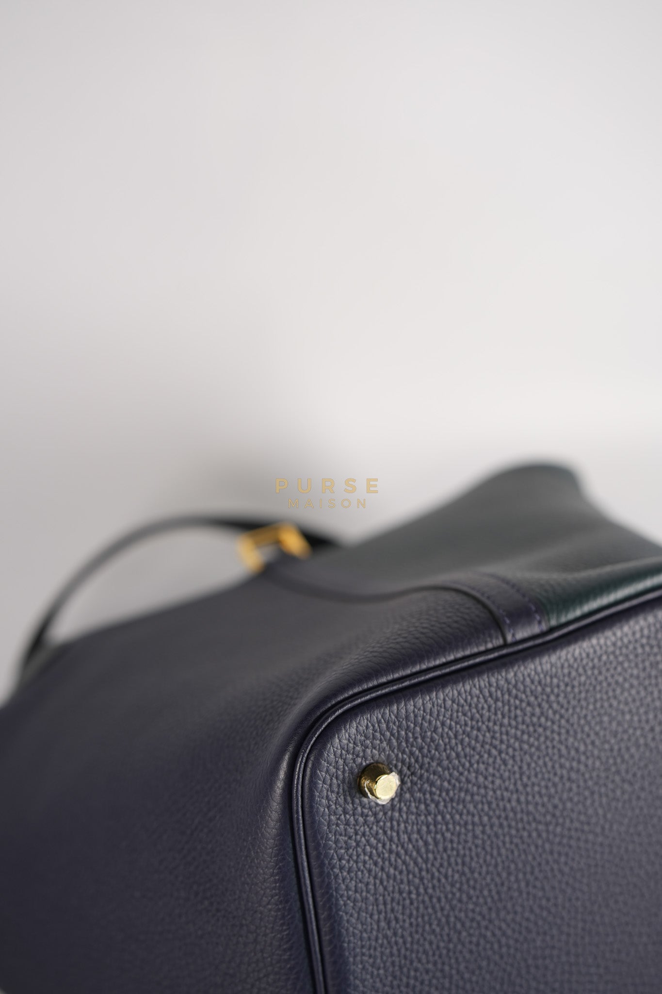 Picotin 22 in Blue/Green Clemence Leather & Gold Hardware Stamp Y (2020) | Purse Maison Luxury Bags Shop