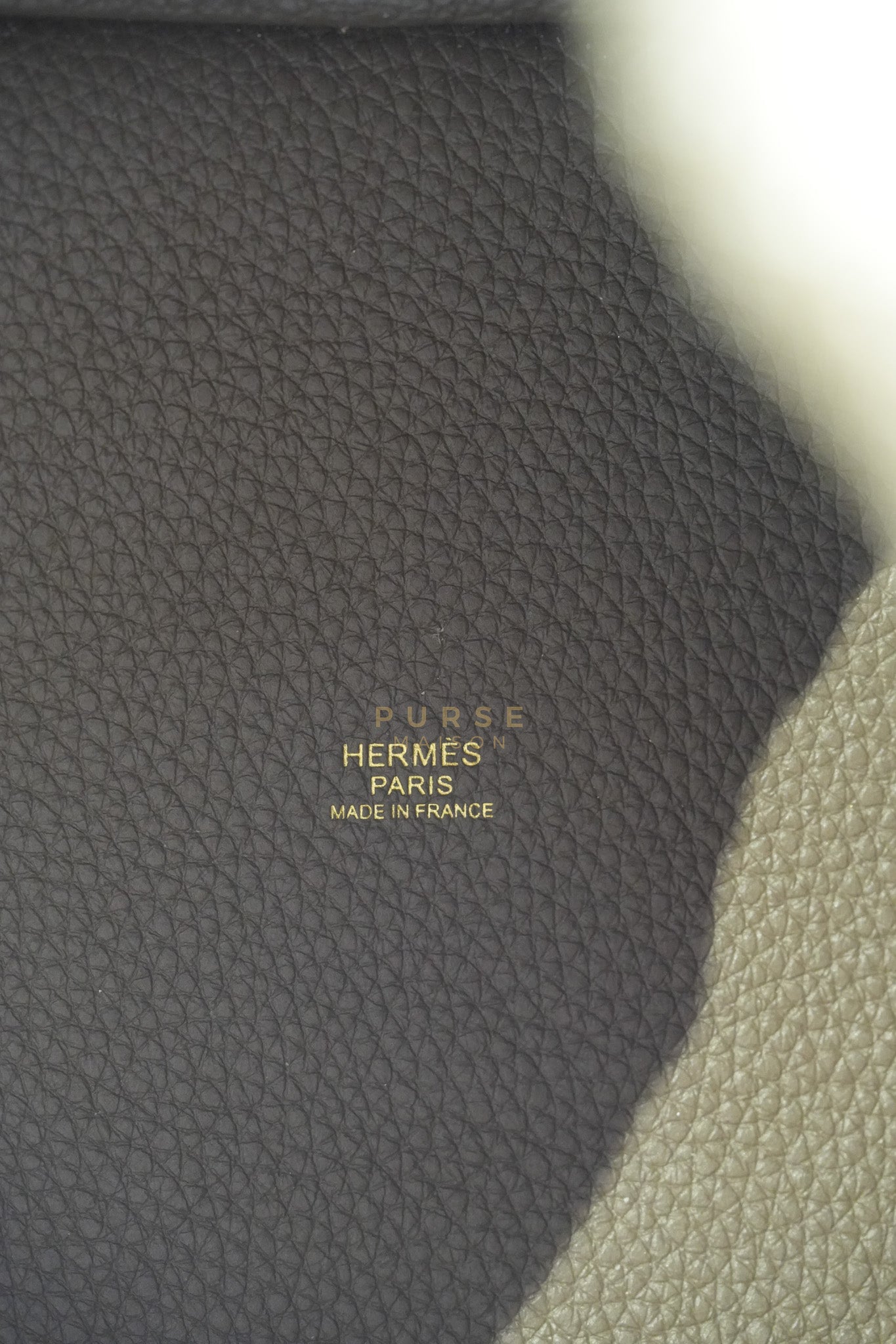 Picotin 22 in Etoupe Clemence Leather Gold Hardware Stamp U(2022) | Purse Maison Luxury Bags Shop