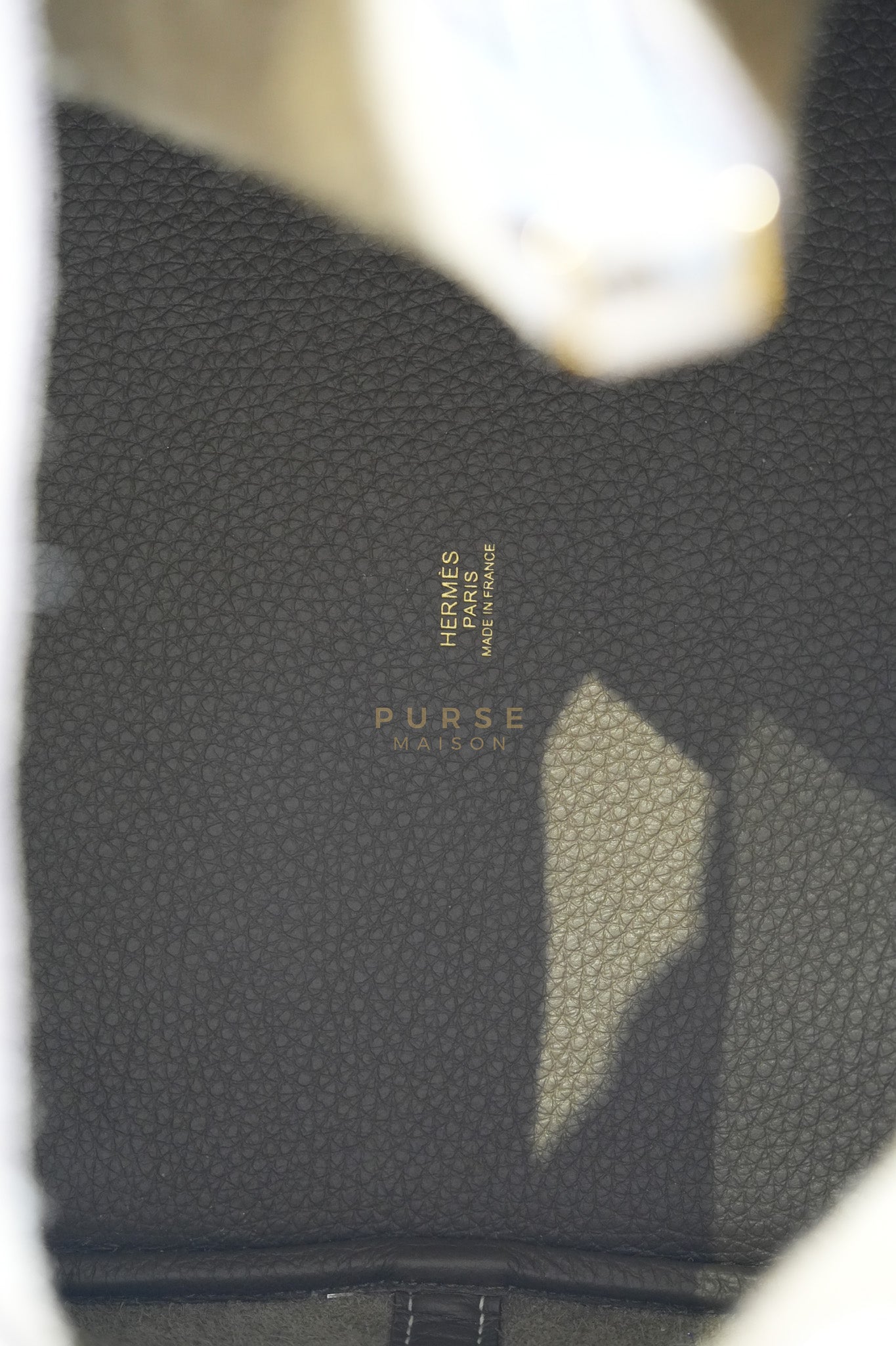 Picotin 22 in Etoupe Clemence Leather Gold Hardware Stamp U(2022) | Purse Maison Luxury Bags Shop