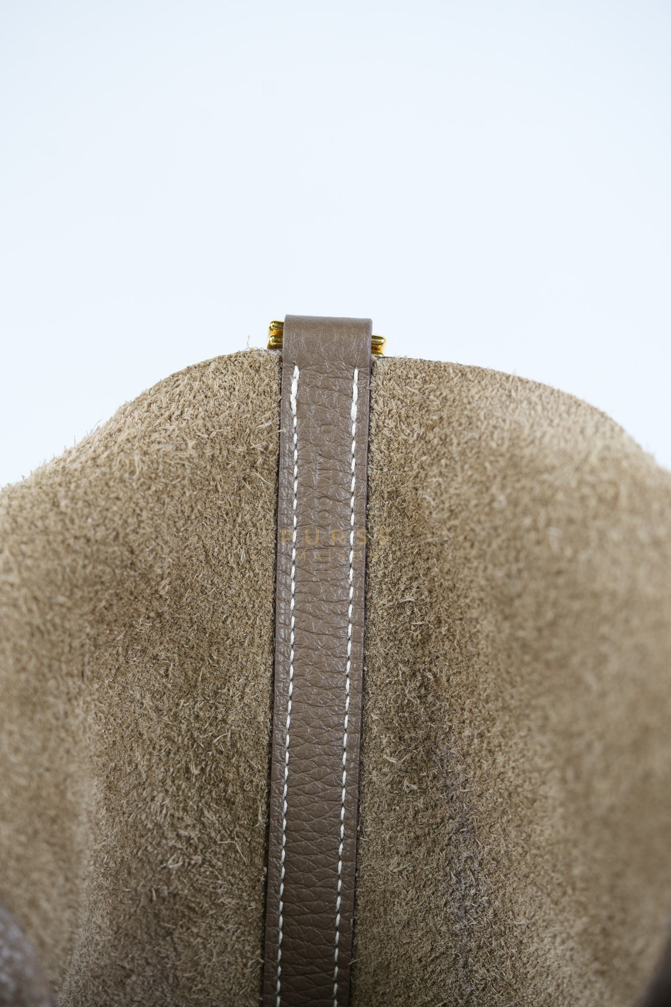 Picotin 22 in Etoupe Clemence Leather Gold Hardware Stamp U(2022) | Purse Maison Luxury Bags Shop
