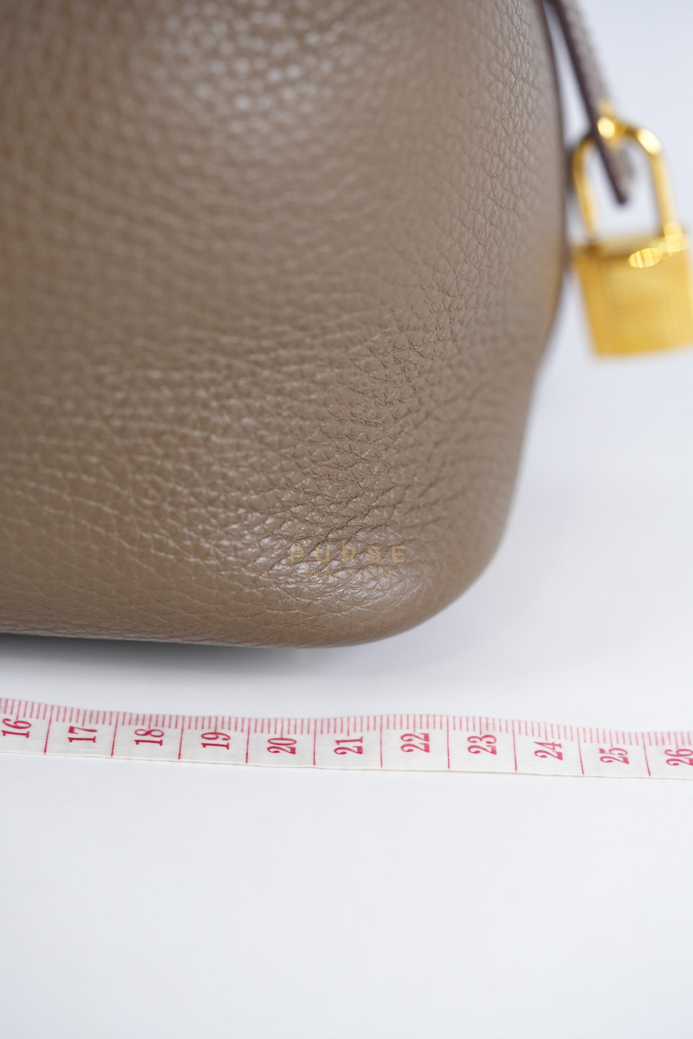 Picotin 22 in Etoupe Clemence Leather Gold Hardware Stamp U(2022) | Purse Maison Luxury Bags Shop