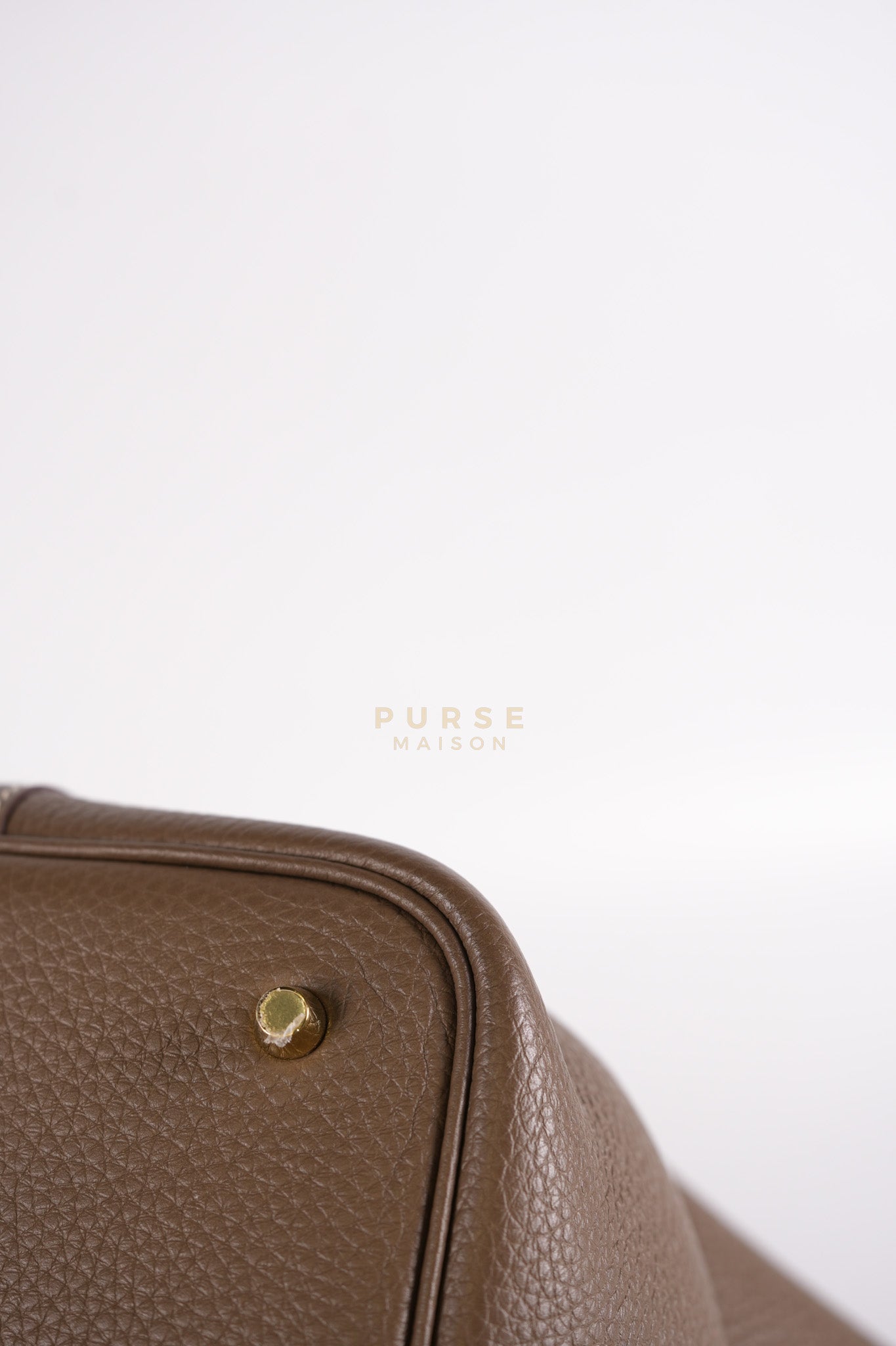 Picotin 22 in Etoupe Clemence Leather Gold Hardware Stamp U(2022) | Purse Maison Luxury Bags Shop