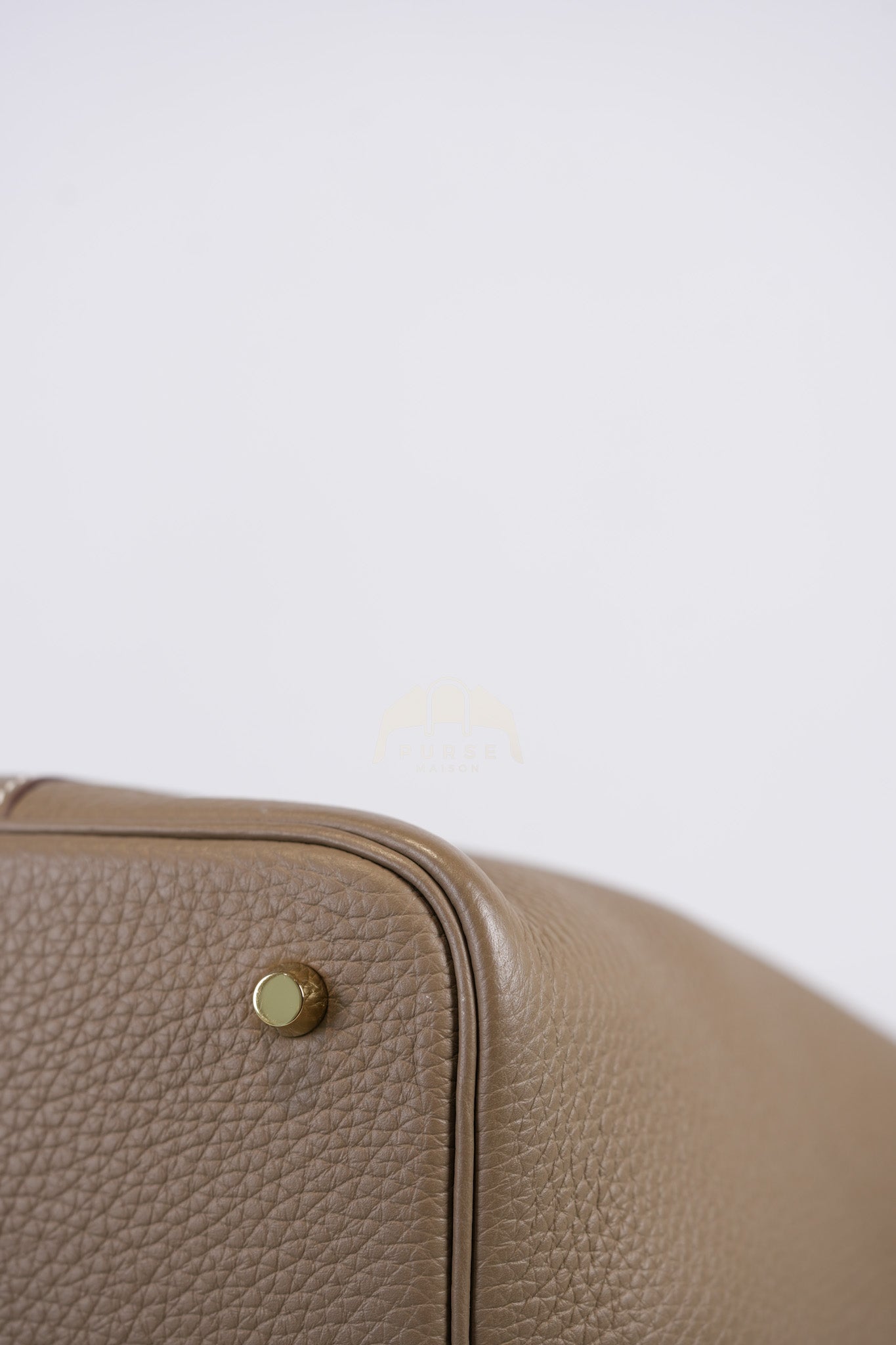 Picotin 22 in Etoupe Clemence Leather Gold Hardware Stamp W(2024) | Purse Maison Luxury Bags Shop