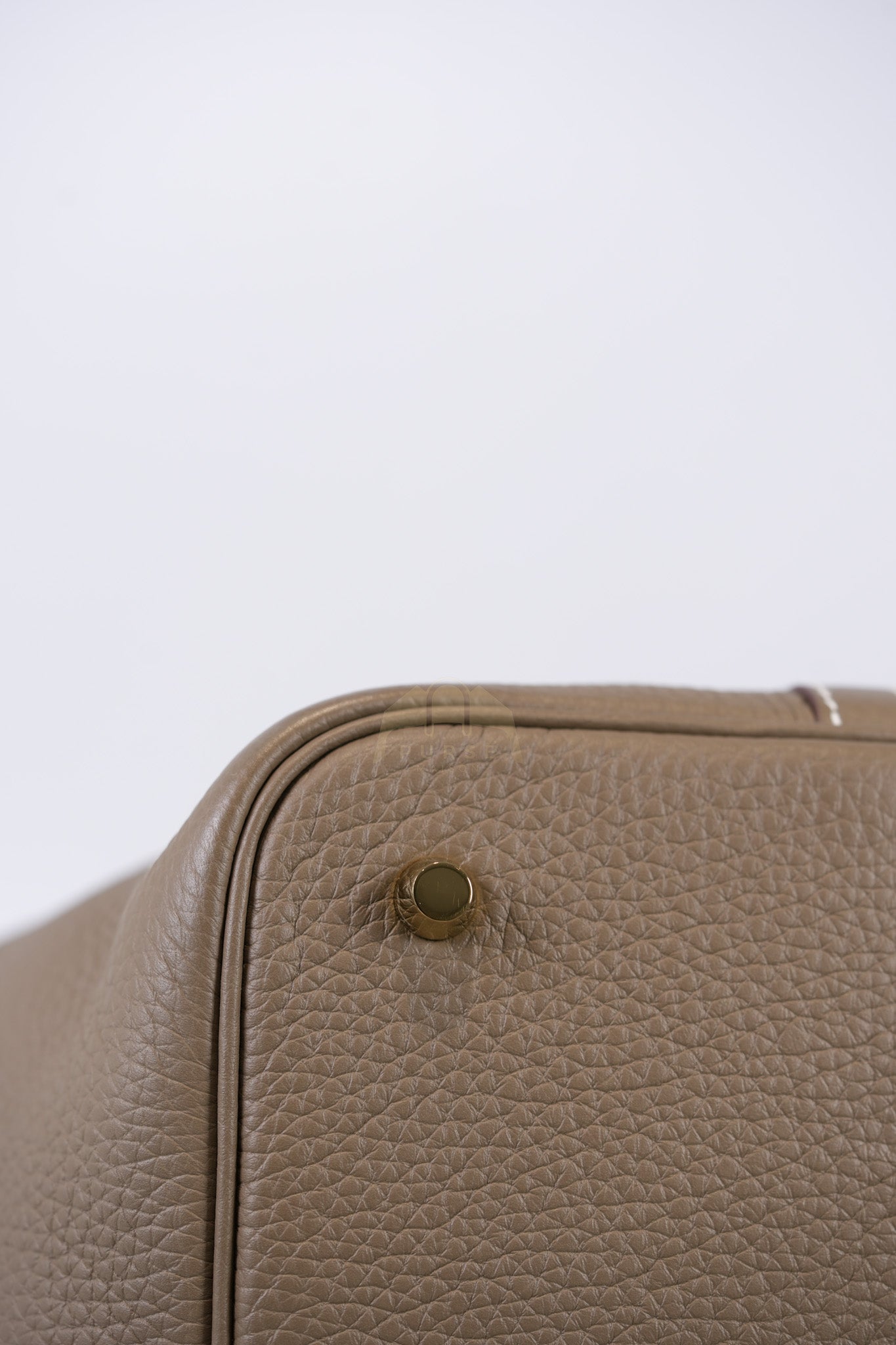 Picotin 22 in Etoupe Clemence Leather Gold Hardware Stamp W(2024) | Purse Maison Luxury Bags Shop