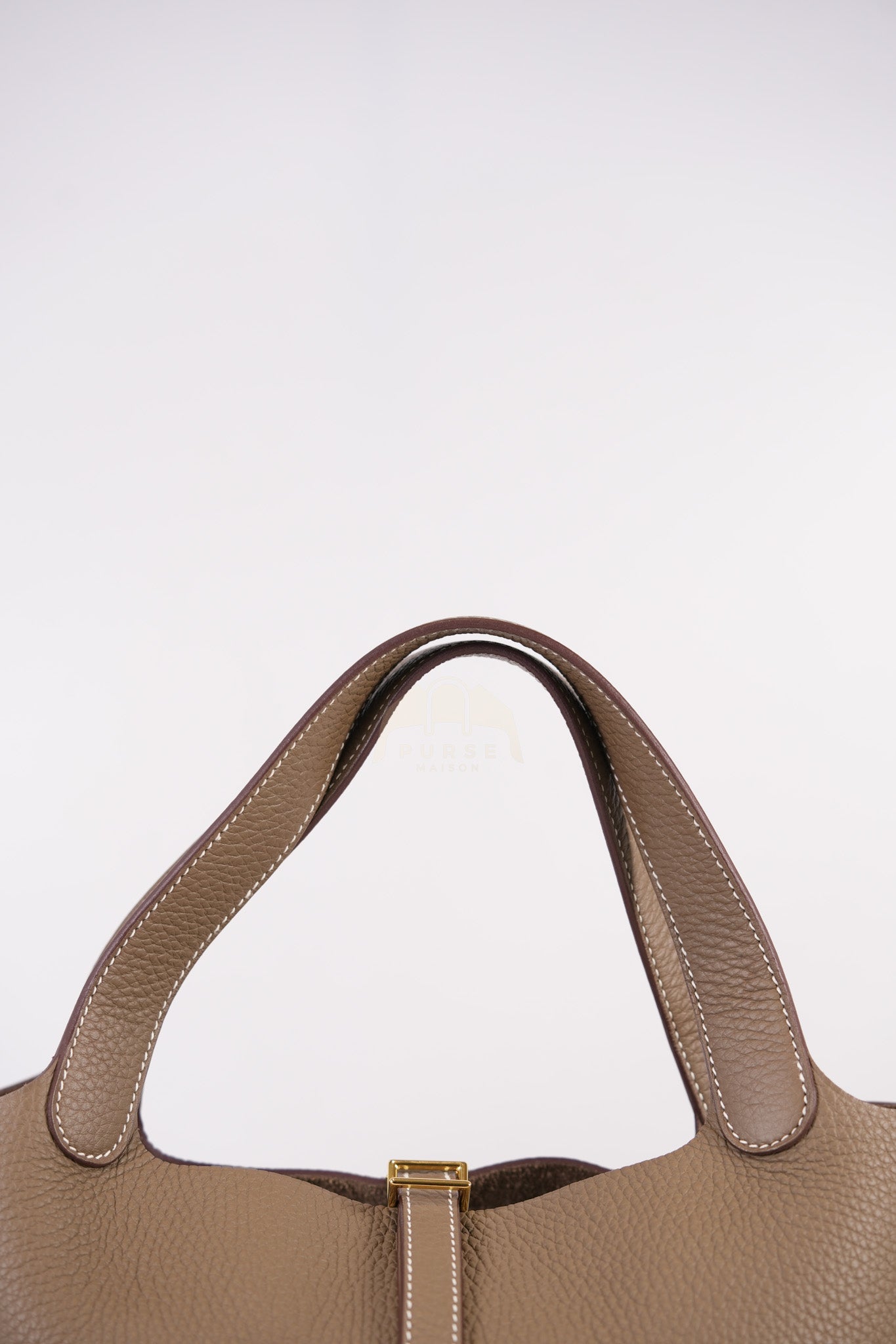 Picotin 22 in Etoupe Clemence Leather Gold Hardware Stamp W(2024) | Purse Maison Luxury Bags Shop