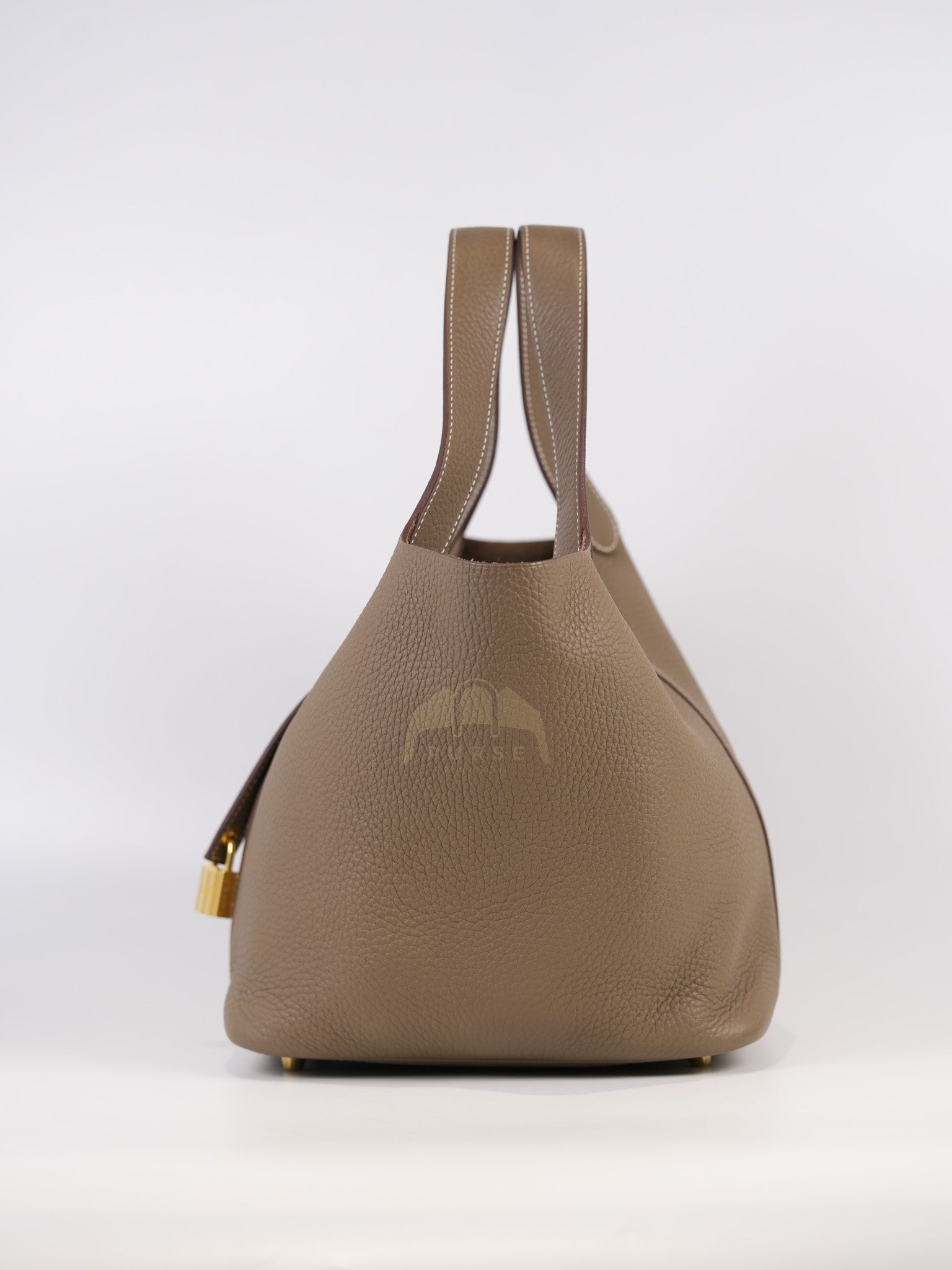 Picotin 22 in Etoupe Clemence Leather Gold Hardware Stamp W(2024) | Purse Maison Luxury Bags Shop