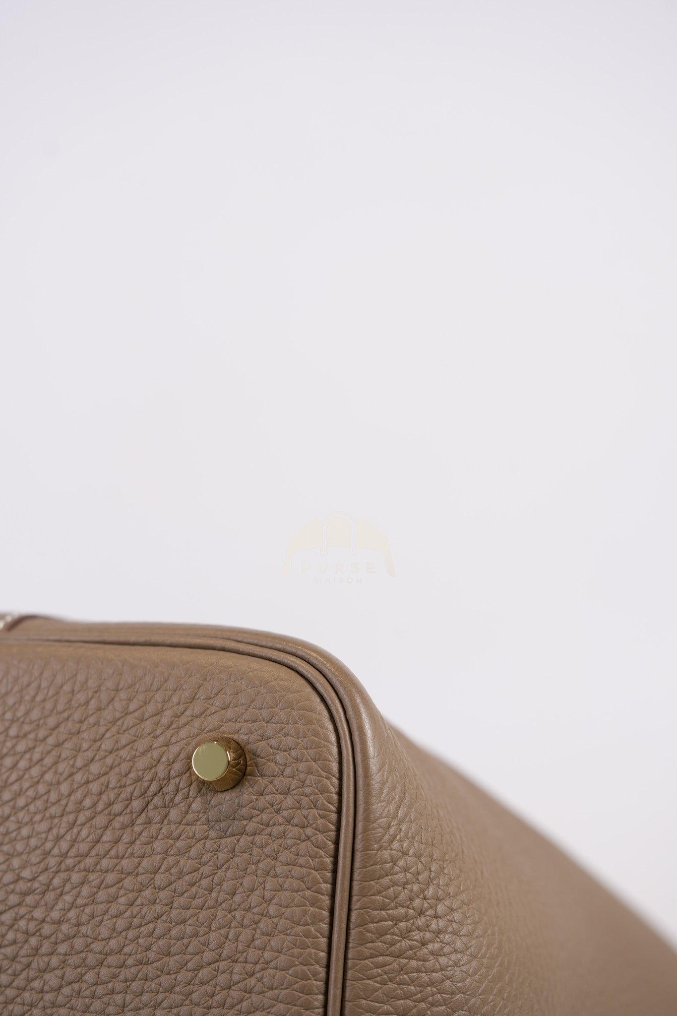 Picotin 22 in Etoupe Clemence Leather Gold Hardware Stamp W(2024) | Purse Maison Luxury Bags Shop