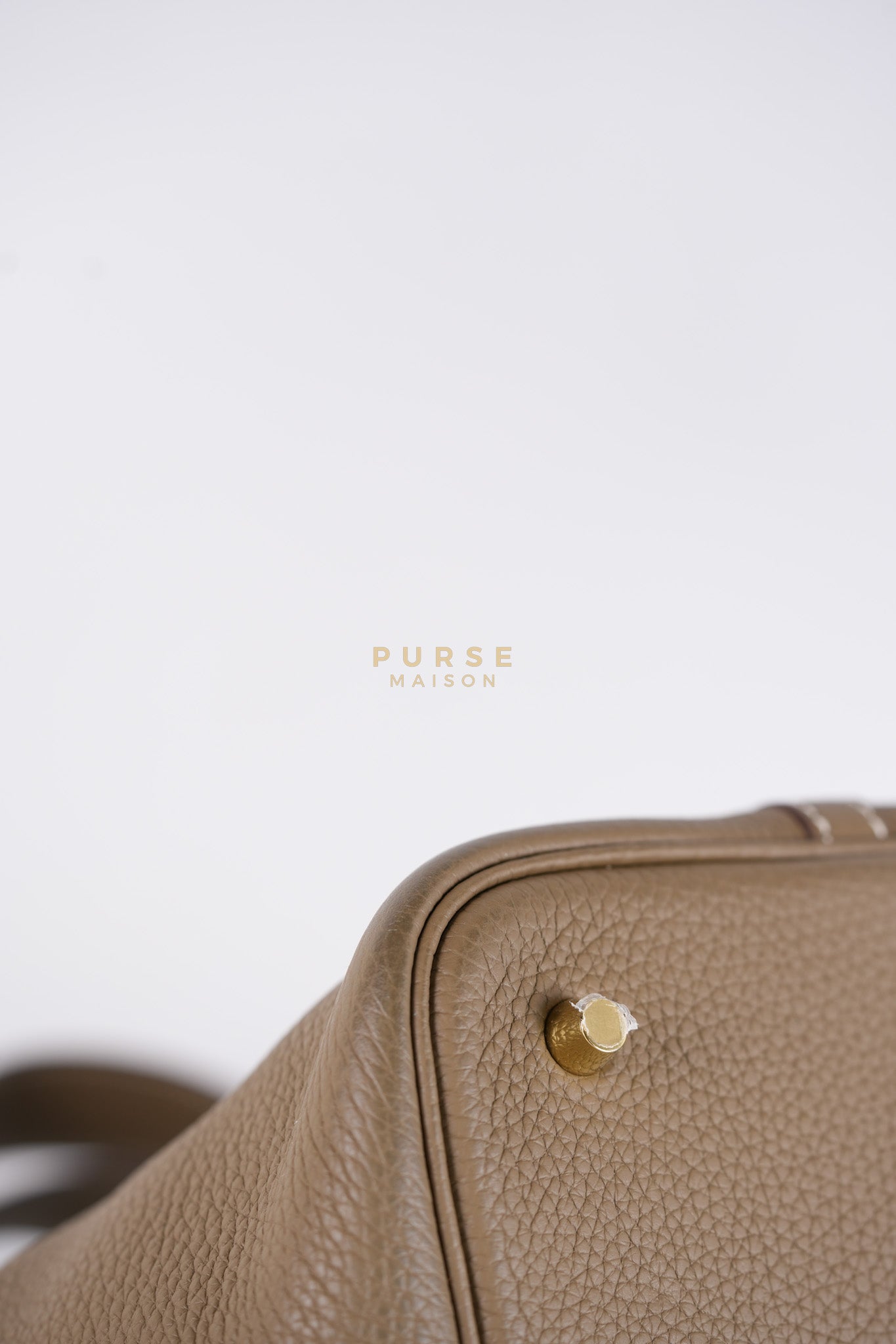 Picotin 22 in Etoupe Clemence Leather & Gold Hardware Stamp Z(2021) | Purse Maison Luxury Bags Shop