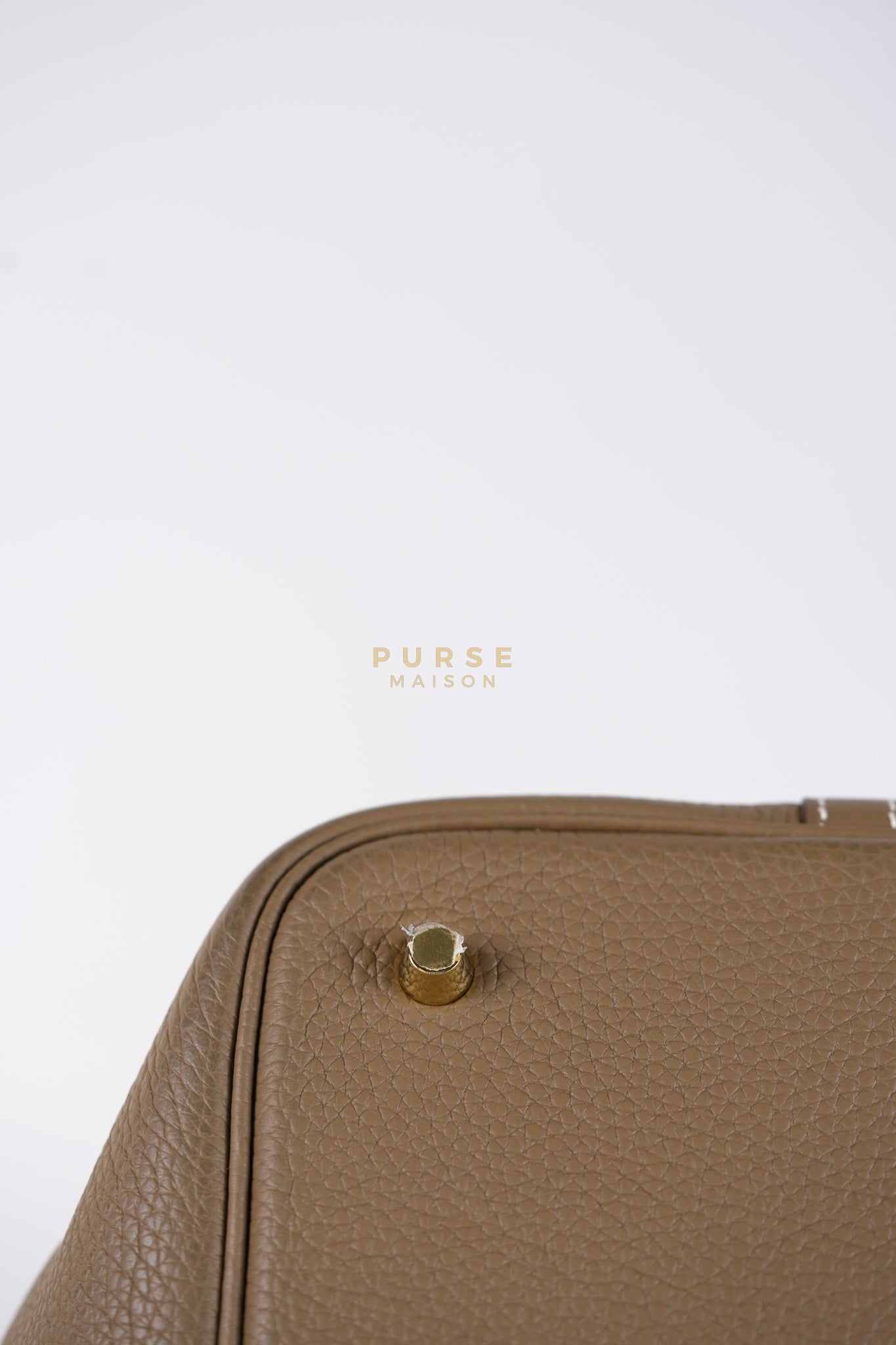 Picotin 22 in Etoupe Clemence Leather & Gold Hardware Stamp Z(2021) | Purse Maison Luxury Bags Shop