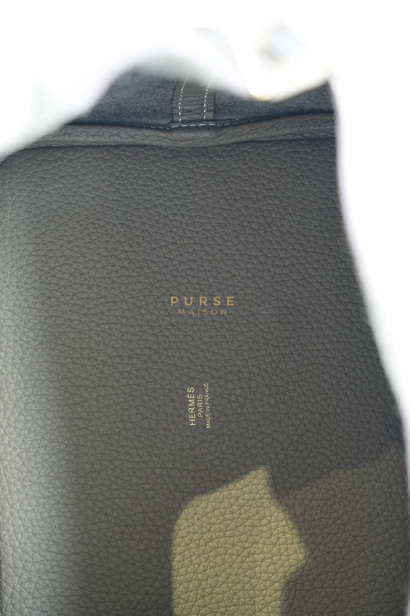 Picotin 22 in Etoupe Clemence Leather & Gold Hardware Stamp Z(2021) | Purse Maison Luxury Bags Shop