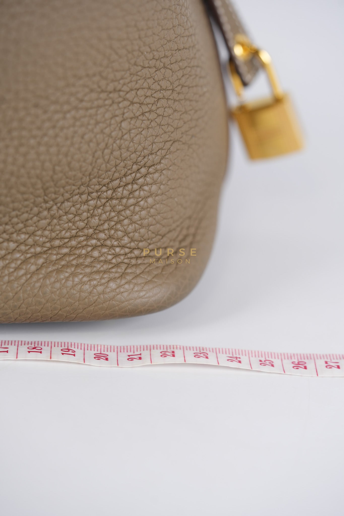 Picotin 22 in Etoupe Clemence Leather & Gold Hardware Stamp Z(2021) | Purse Maison Luxury Bags Shop