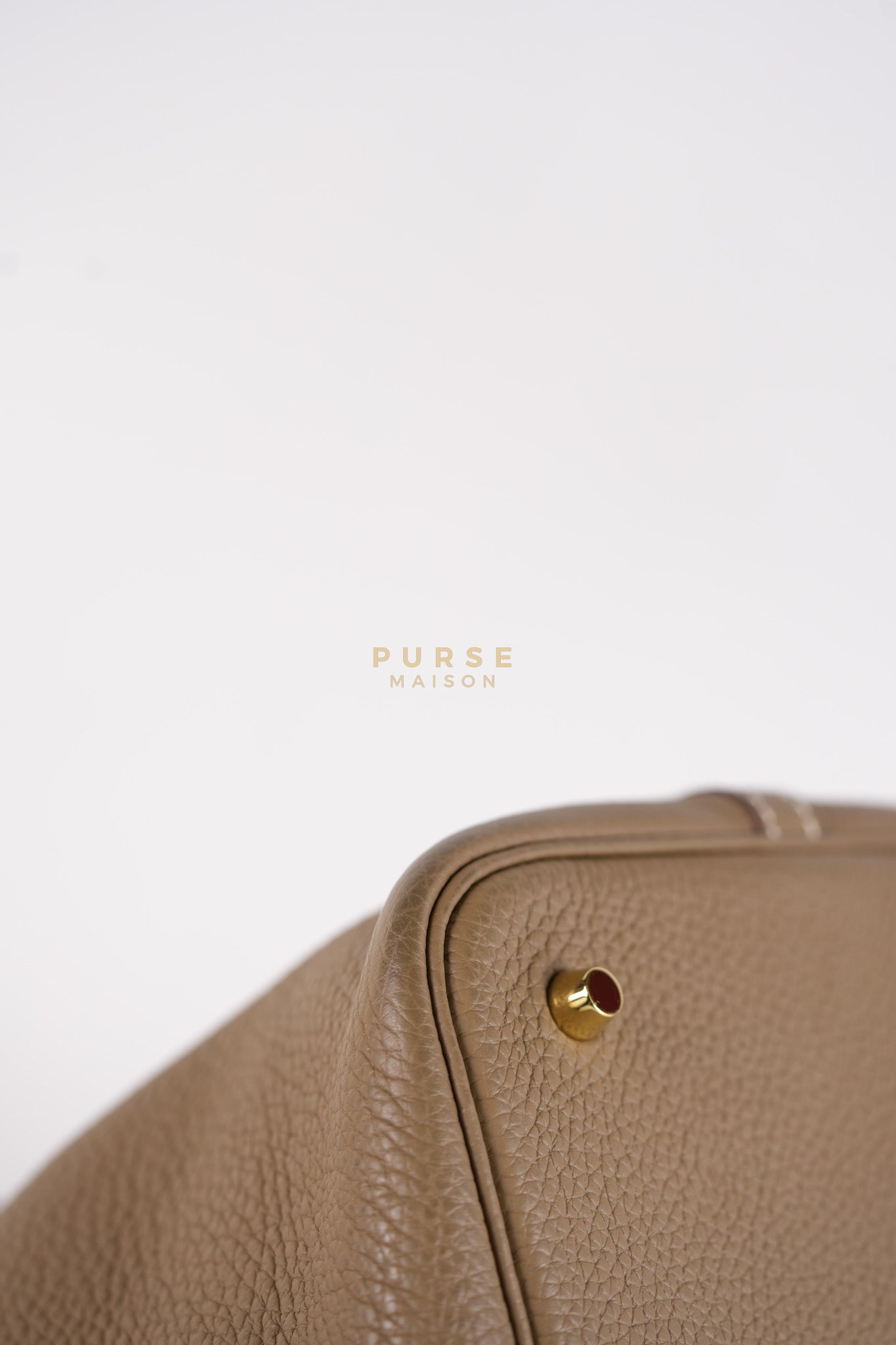 Picotin 22 in Etoupe Clemence Leather & Gold Hardware Stamp Z(2021) | Purse Maison Luxury Bags Shop